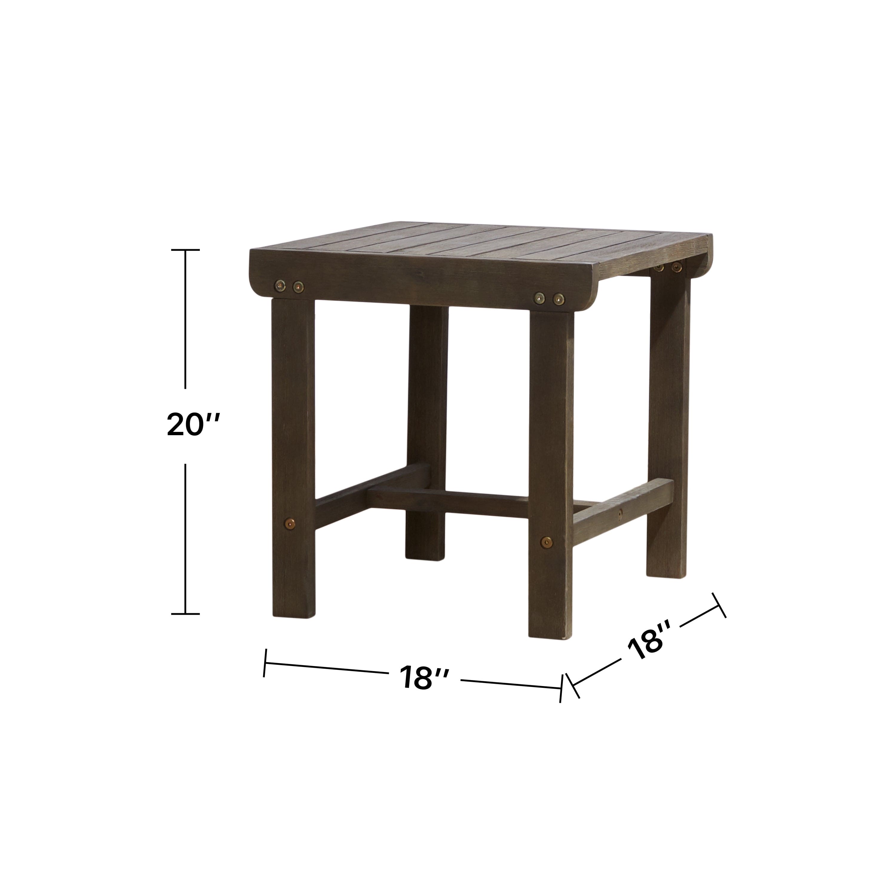 Renaissance Outdoor Patio Wood Side Table