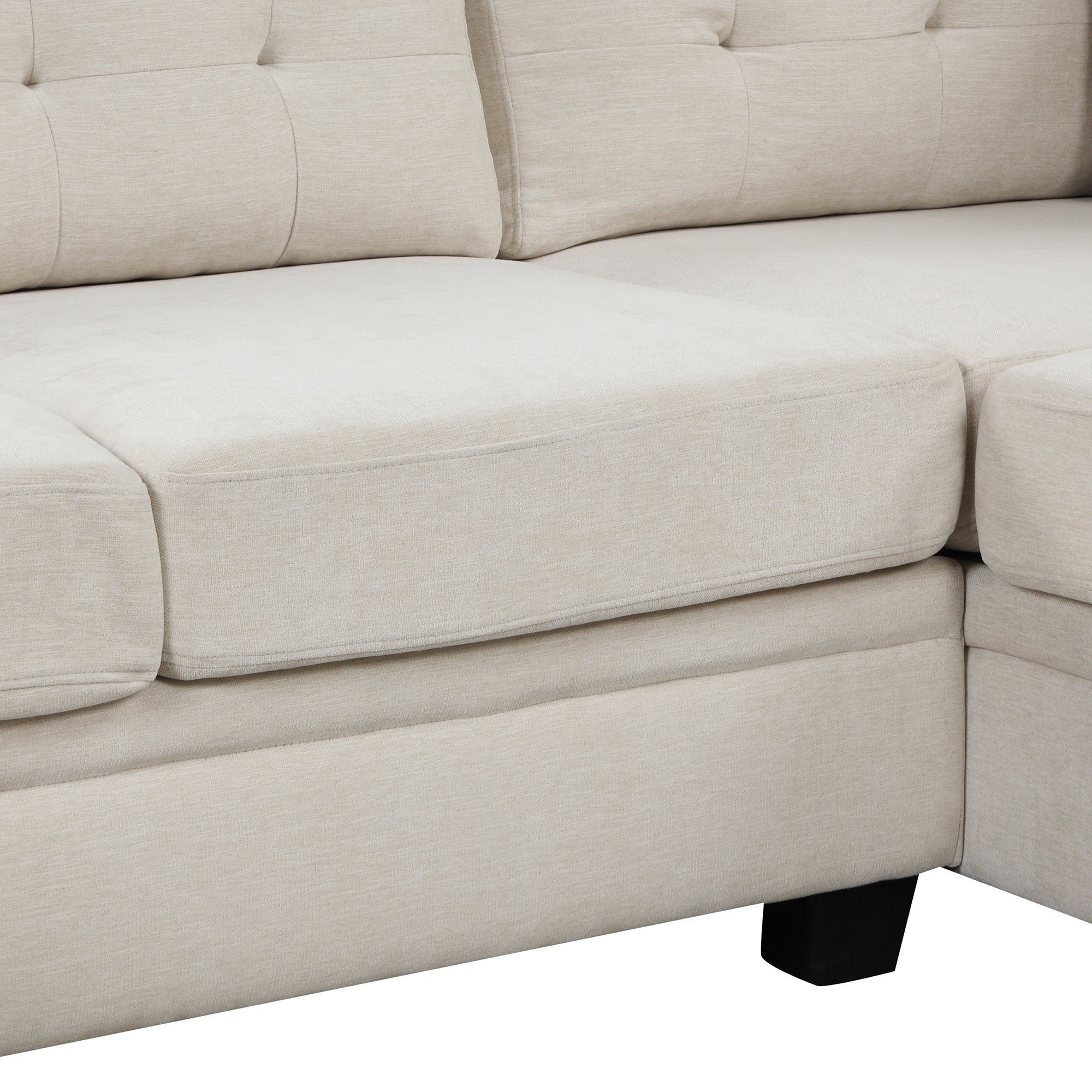 120" Modern U-Shaped Corner Sectional Sofa Upholstered Linen Fabric Sofa Couch for Living Room, Bedroom, Beige