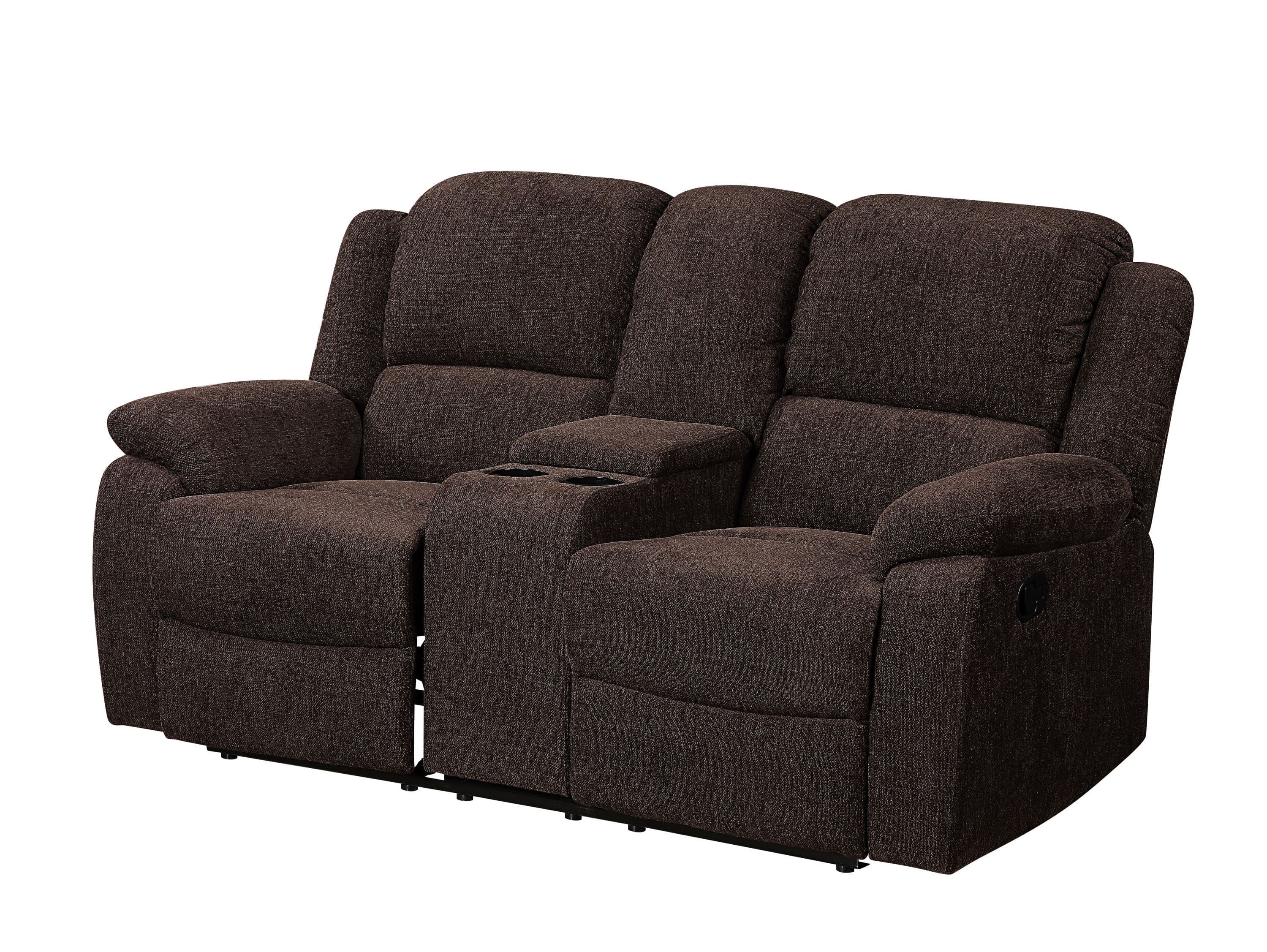 ACME Madden Loveseat w/Console (Motion), Brown Chenille 55446