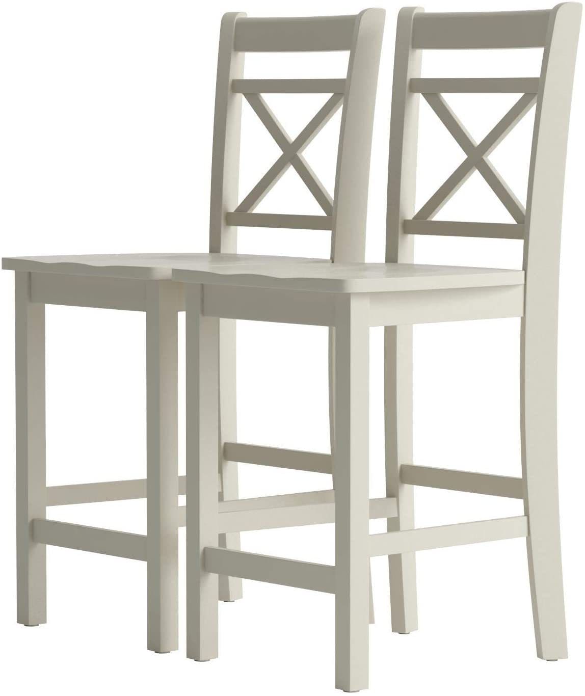 ACME Tartys Counter Height Chair (Set-2) in Cream 72547