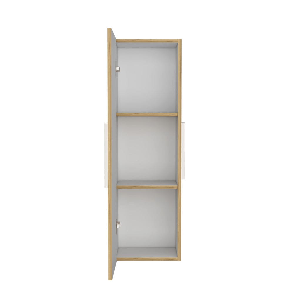 Medicine Cabinet Artic, Three Shelves, Single Door, White / Light Oak Finish