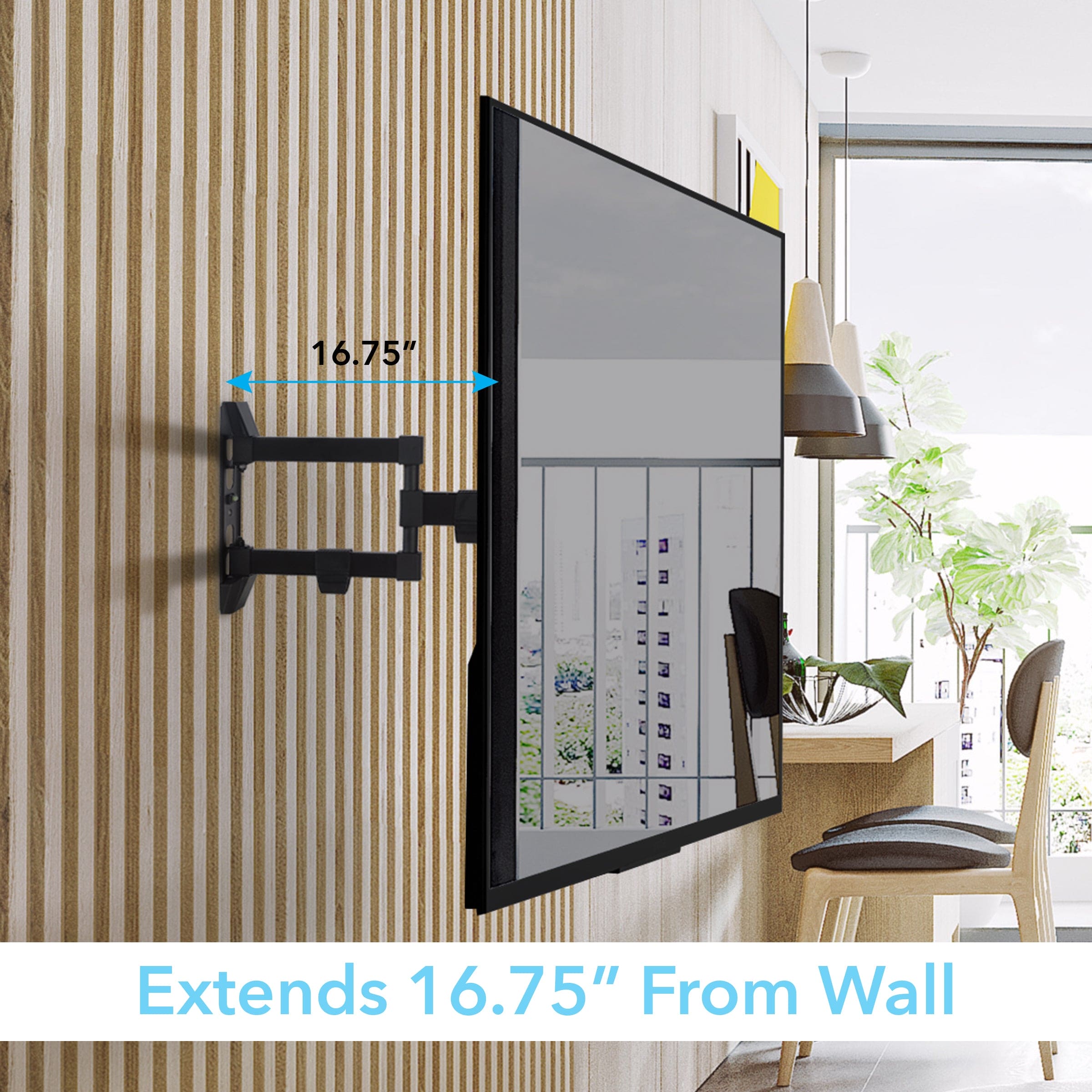 Atlantic Full-Motion Mount Kit for 23"-60" TVs, Low-Profile Extend & Tilt (with Built-in-Leveler)