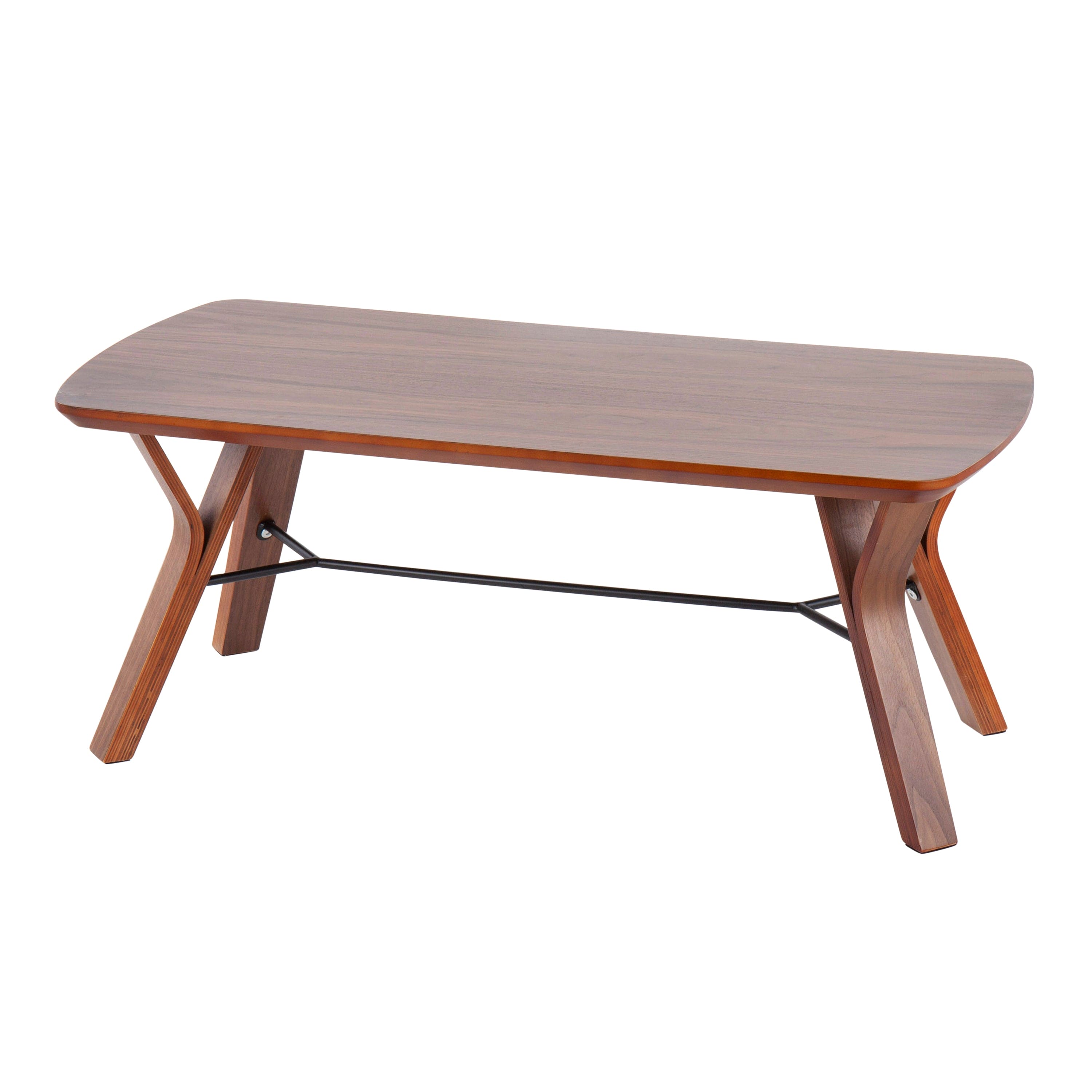 Folia Mid-Century Modern Bench in Walnut Wood by LumiSource