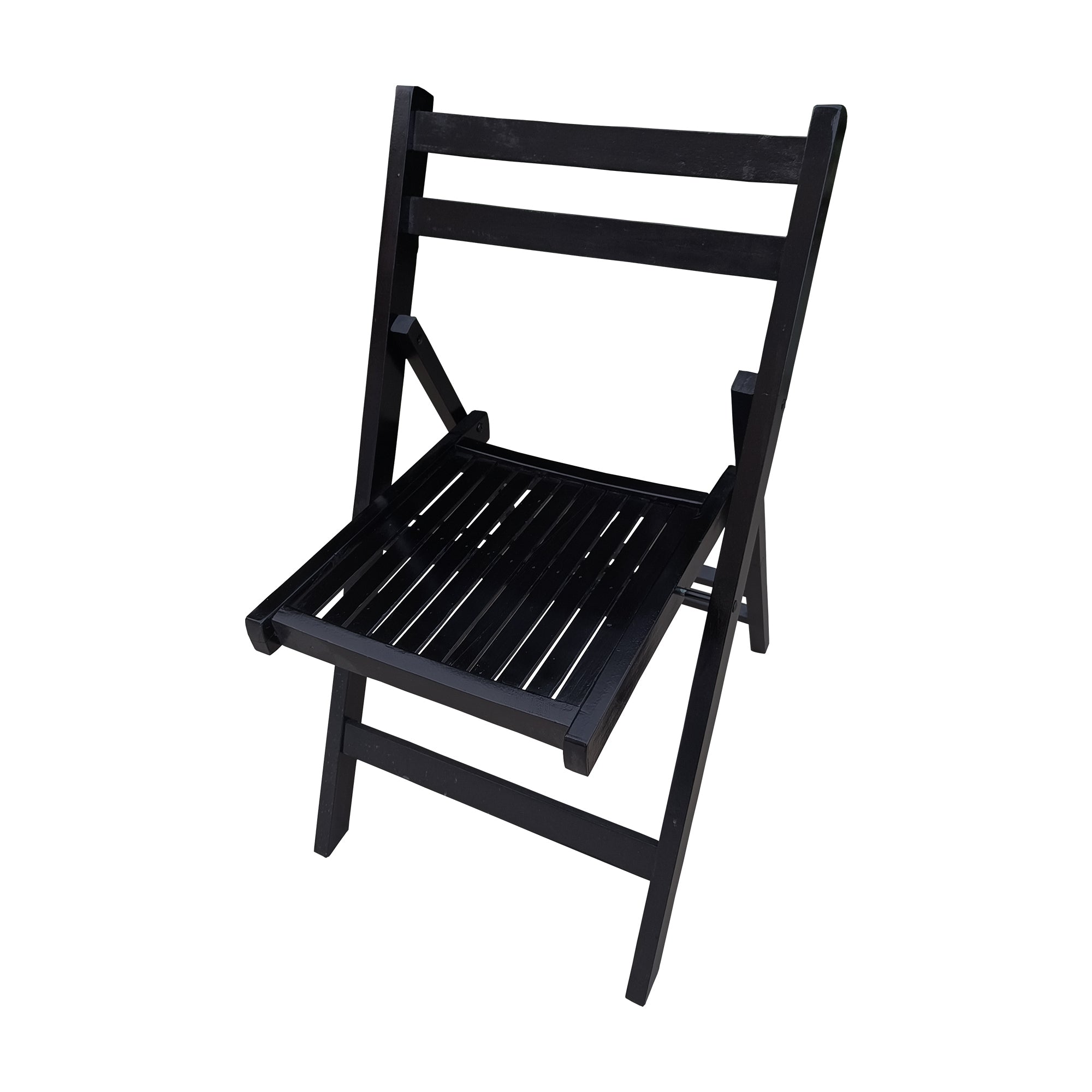 Furniture Slatted Wood Folding Special Event Chair - black, Set of 4, FOLDING CHAIR, FOLDABLE STYLE