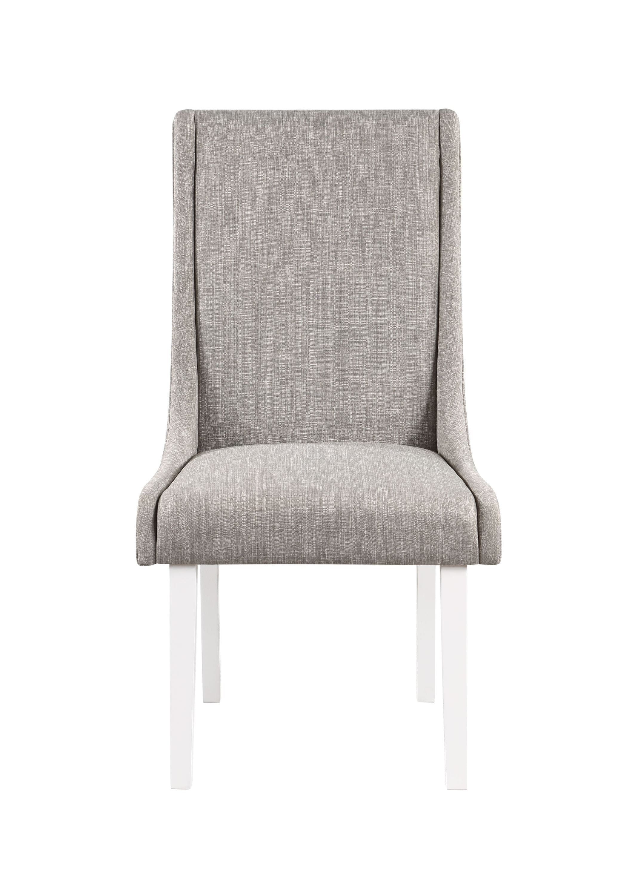 ACME Hollyn Side Chair (Set-2), Gray Linen & White Finish DN02161