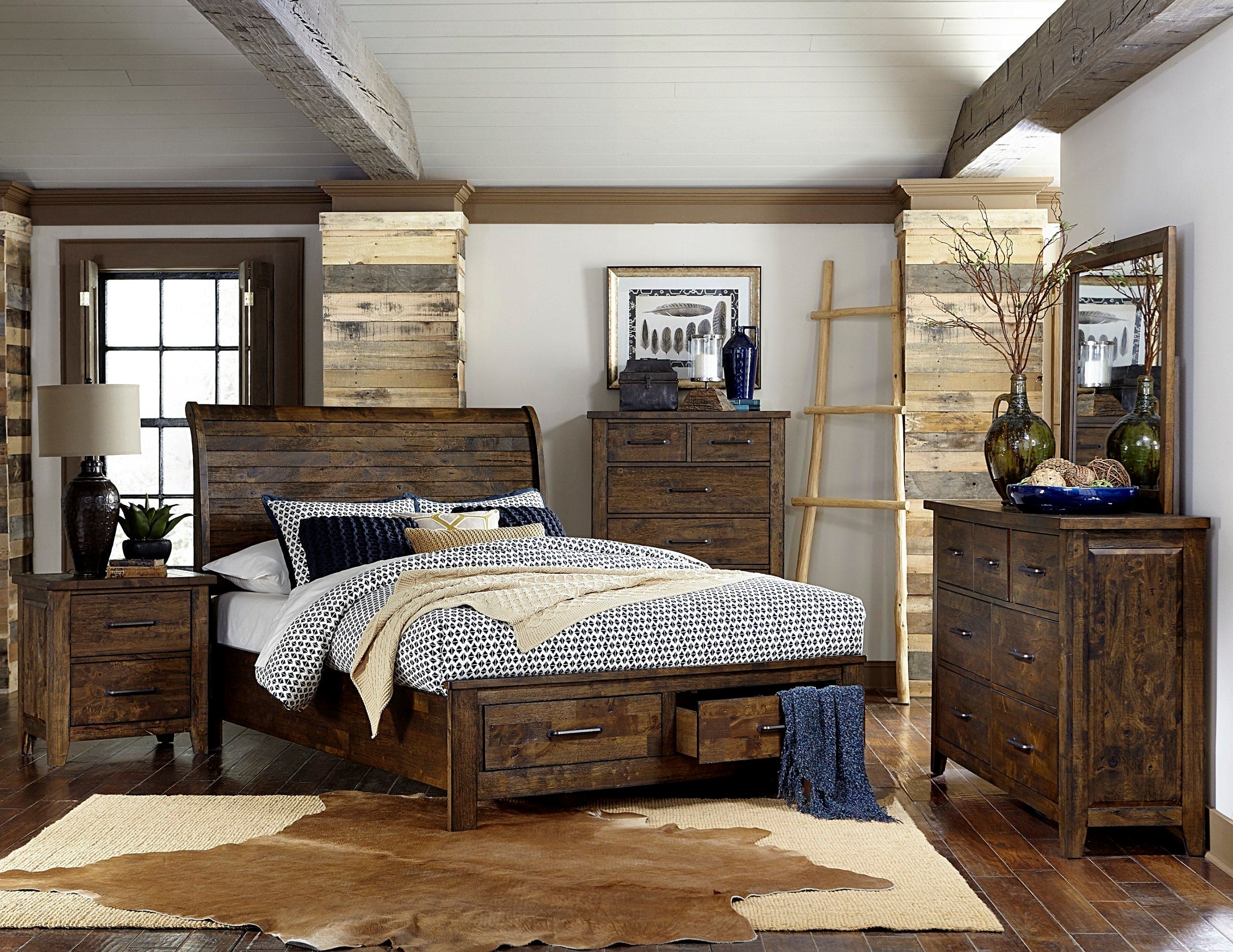 Classic Burnished Brown Dresser 1pc Solid Rubberwood 7 Drawers Transitional Design Bedroom Furniture Rustic Look