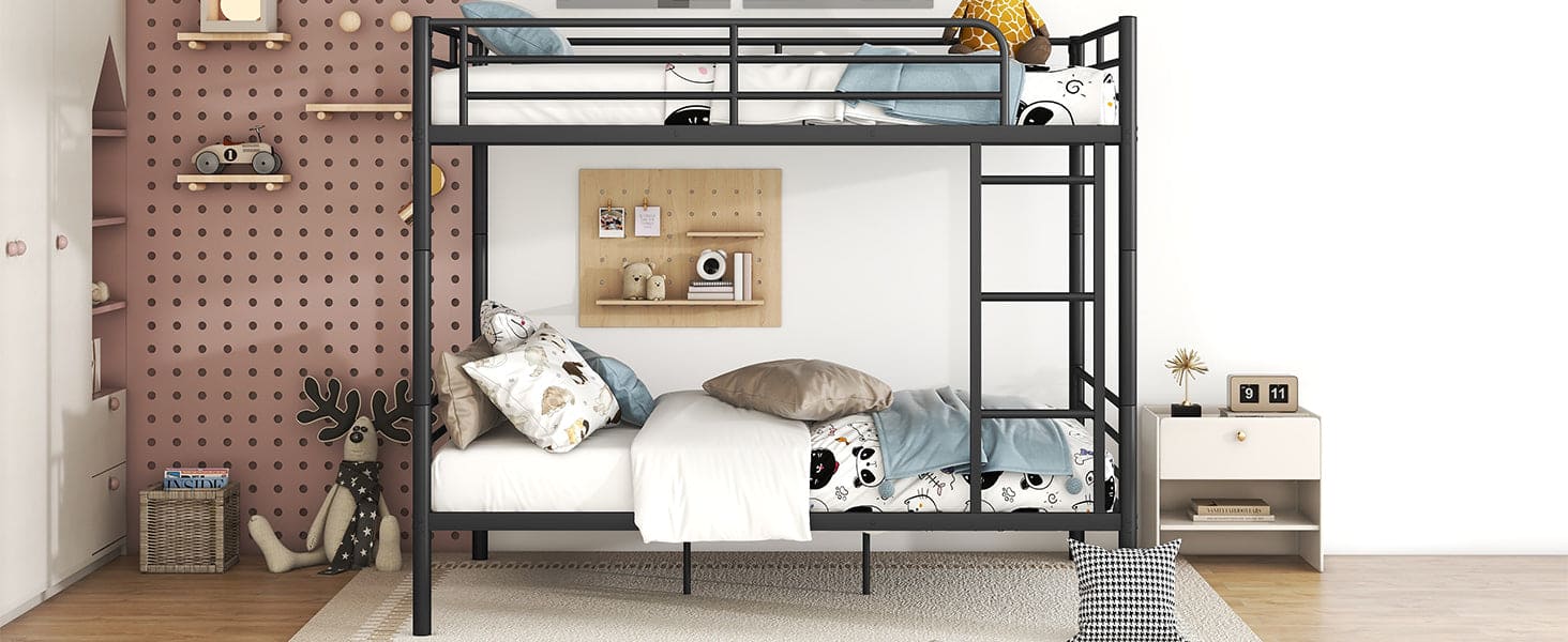 Full Over Full Metal Bunk Bed, Black