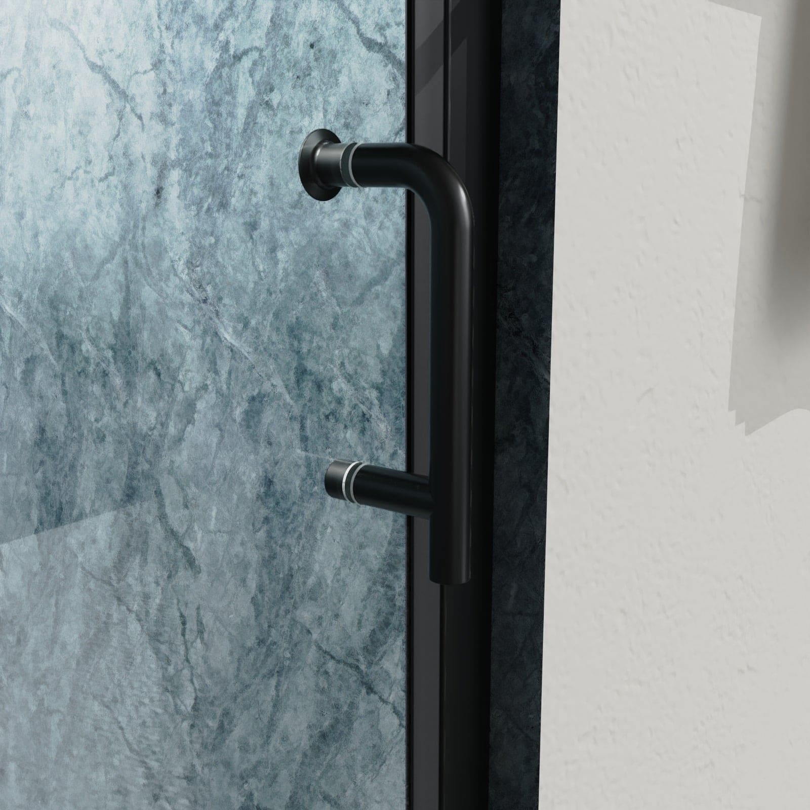 32 In. to 33-3/8 In. x 72 In Semi-Frameless Pivot Shower Door in Matte Black With Clear Glass