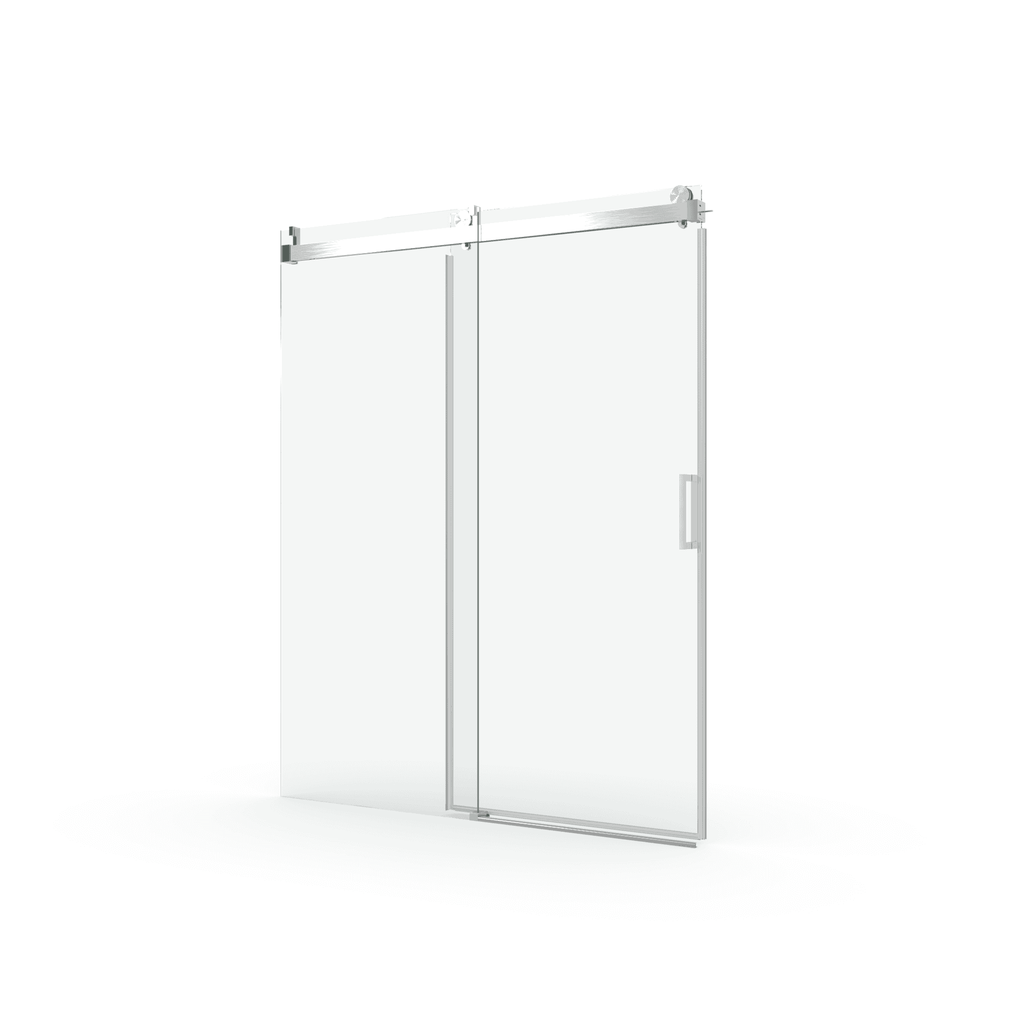 Elan 68 to 72 in. W x 76 in. H Sliding Frameless Soft-Close Shower Door with Premium 3/8 Inch (10mm) Thick Tampered Glass in Brushed Nickel 22D01-72BN