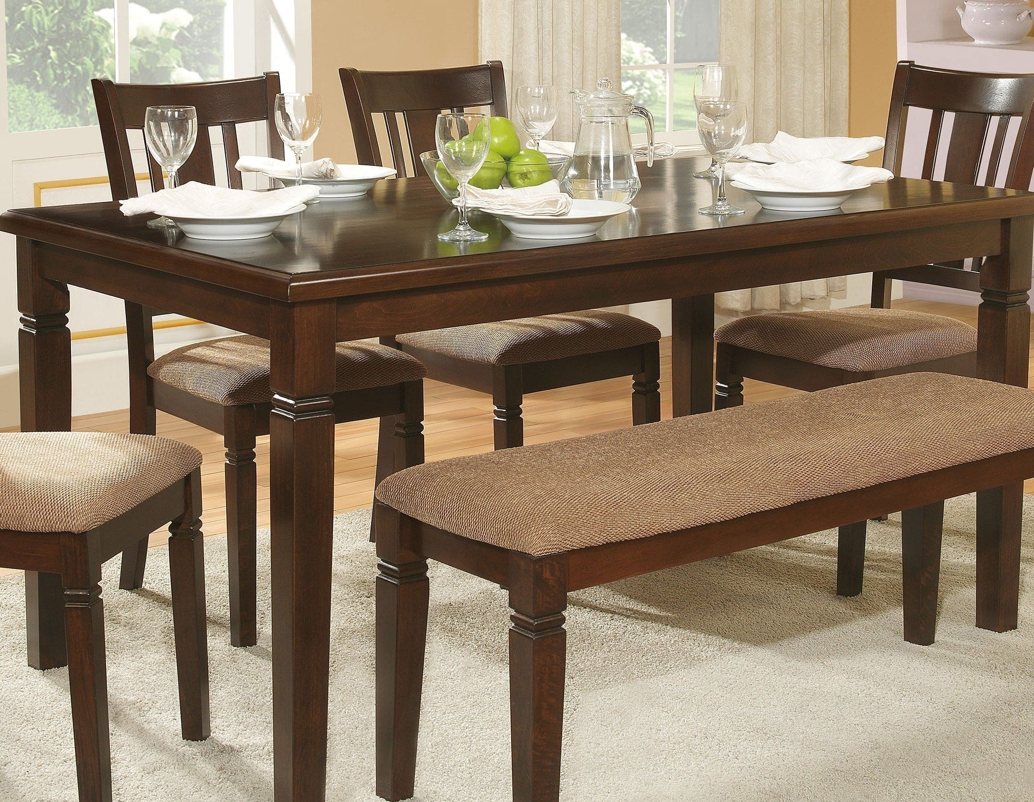 Espresso Finish Transitional Style 1pc Dining Table Oak Veneer Wood Casual Dining Room Furniture