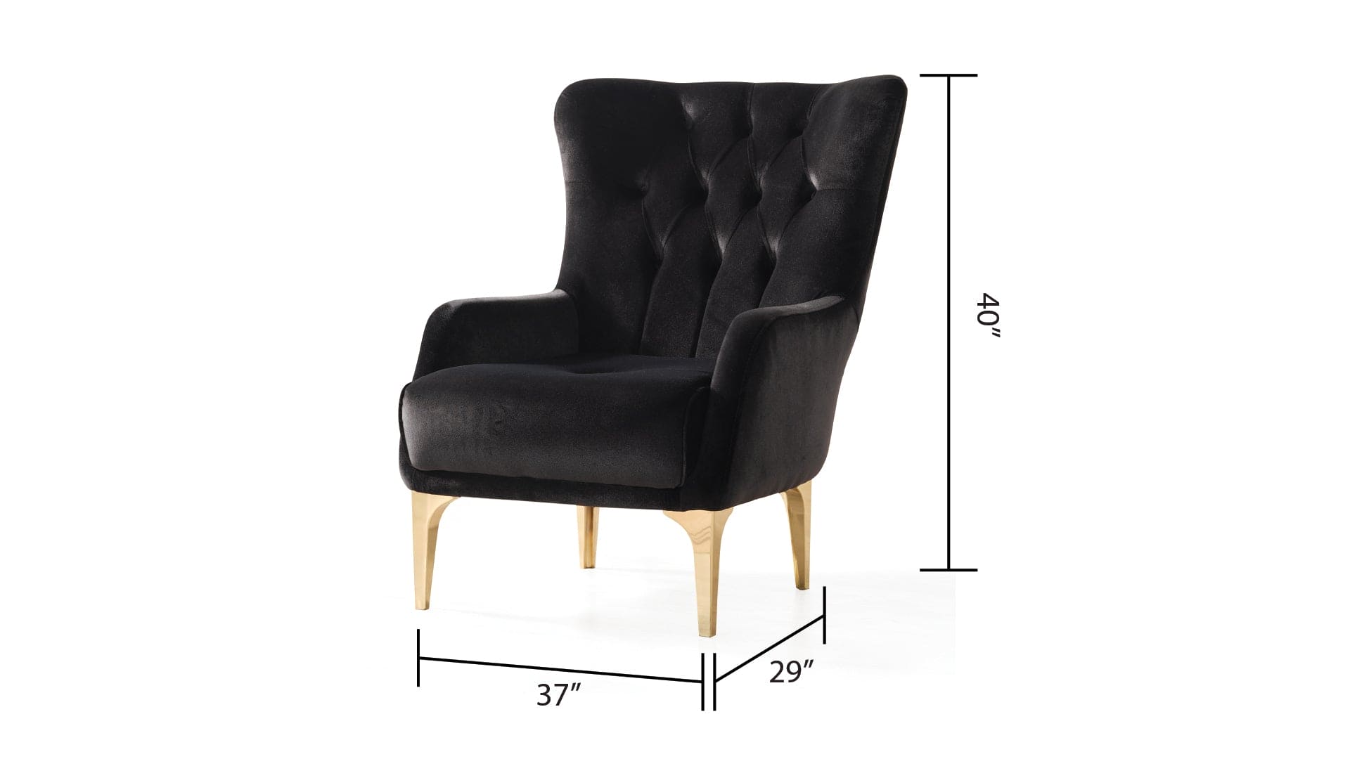 Lust Modern Style Chair  in Black