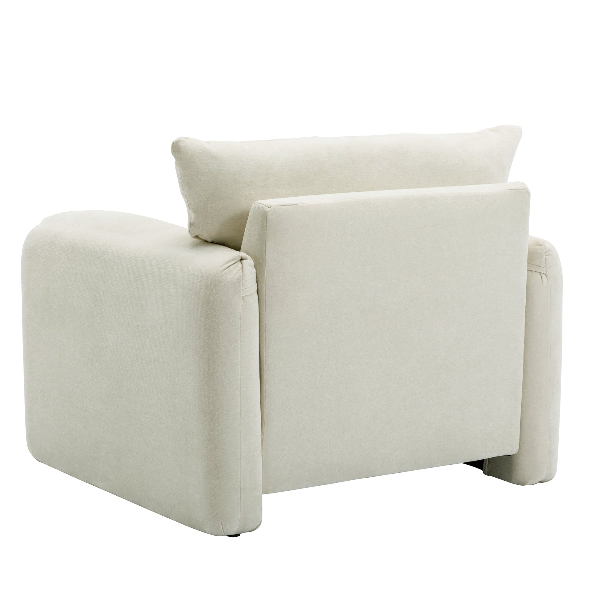 Modern Style Chenille Oversized Armchair Accent Chair Single Sofa Lounge Chair 38.6'' W for Living Room, Bedroom,Cream