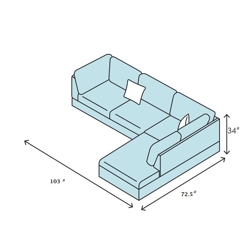 3 PC Sectional Sofa Set, (Black) Faux Leather left-Facing Sofa with Free Storage Ottoman