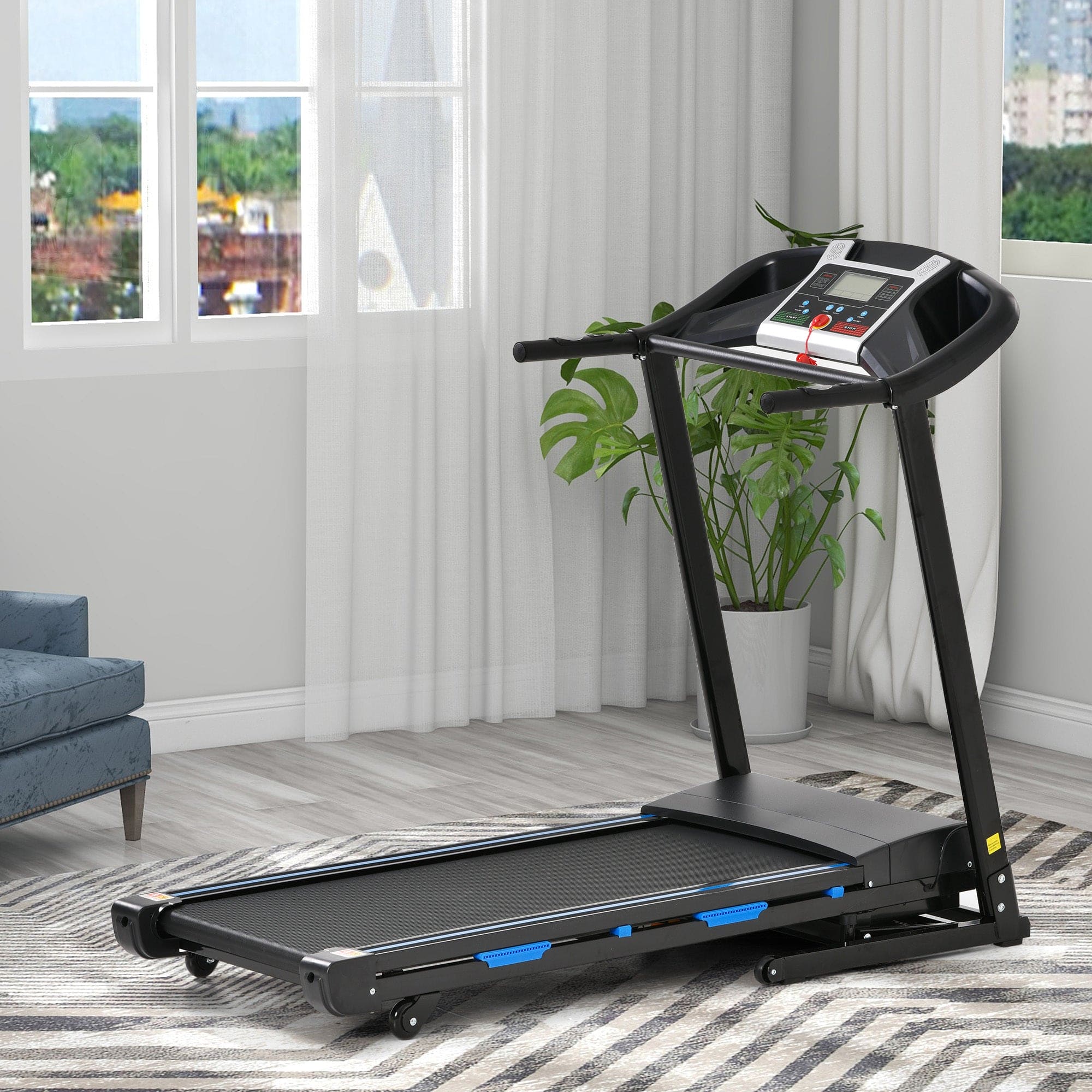 Treadmills for Home, Electric Treadmill with  Automatic Incline, Foldable 3.25HP Workout Running Machine Walking, Double Running Board Shock Absorption Pulse Sensor Bluetooth Speaker APP FITSHOW.