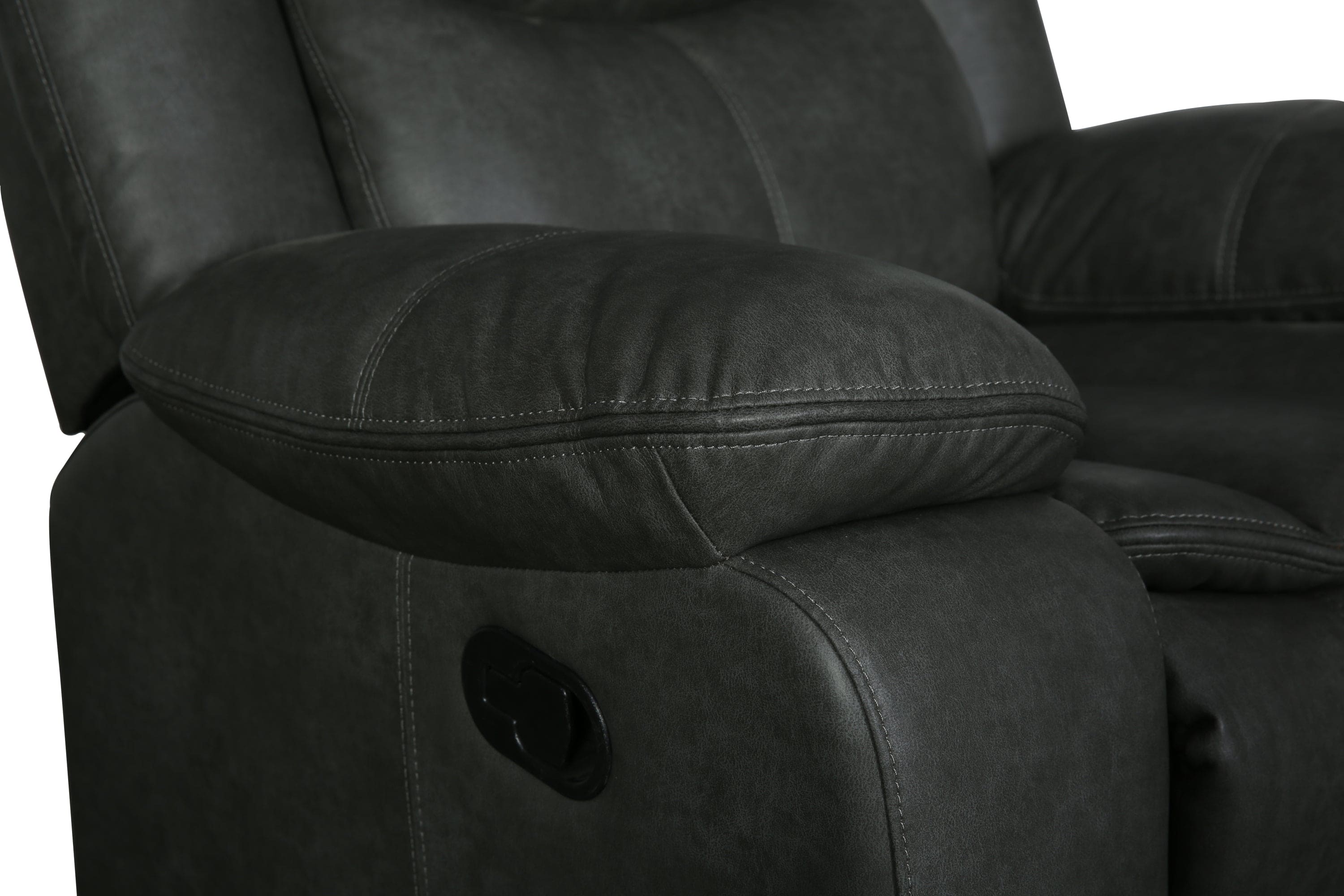 Global United Transitional Leather-Air Reclining Loveseat