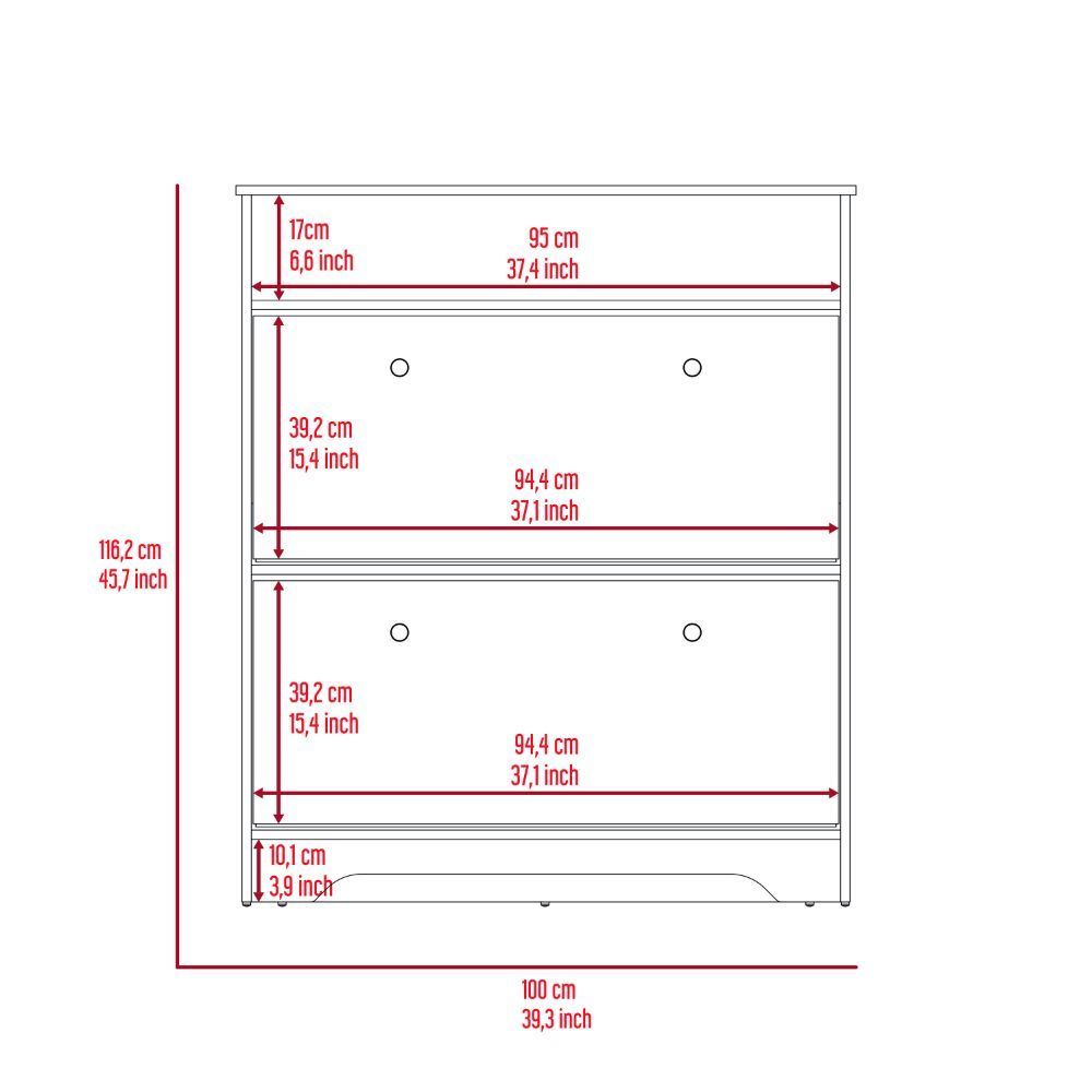 Shoe Rack Dublin, One Open Shelf, Two Extendable Cabinets, Light Oak / White Finish