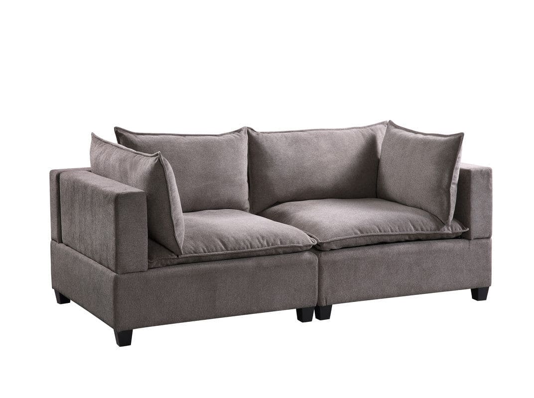 Madison Light Gray Fabric Loveseat