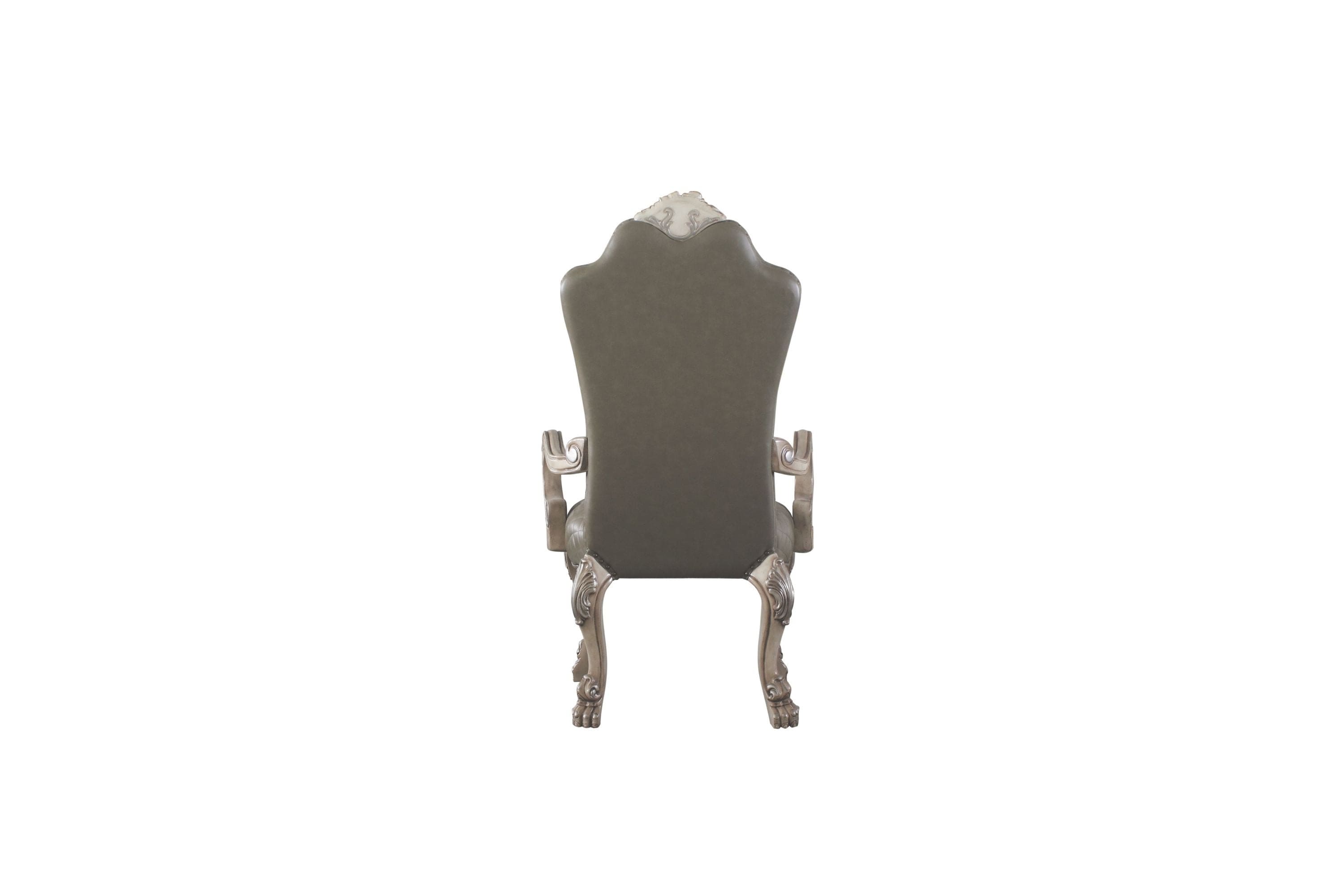 ACME Dresden Arm Chair (Set-2), Vintage Bone White & PU 68173