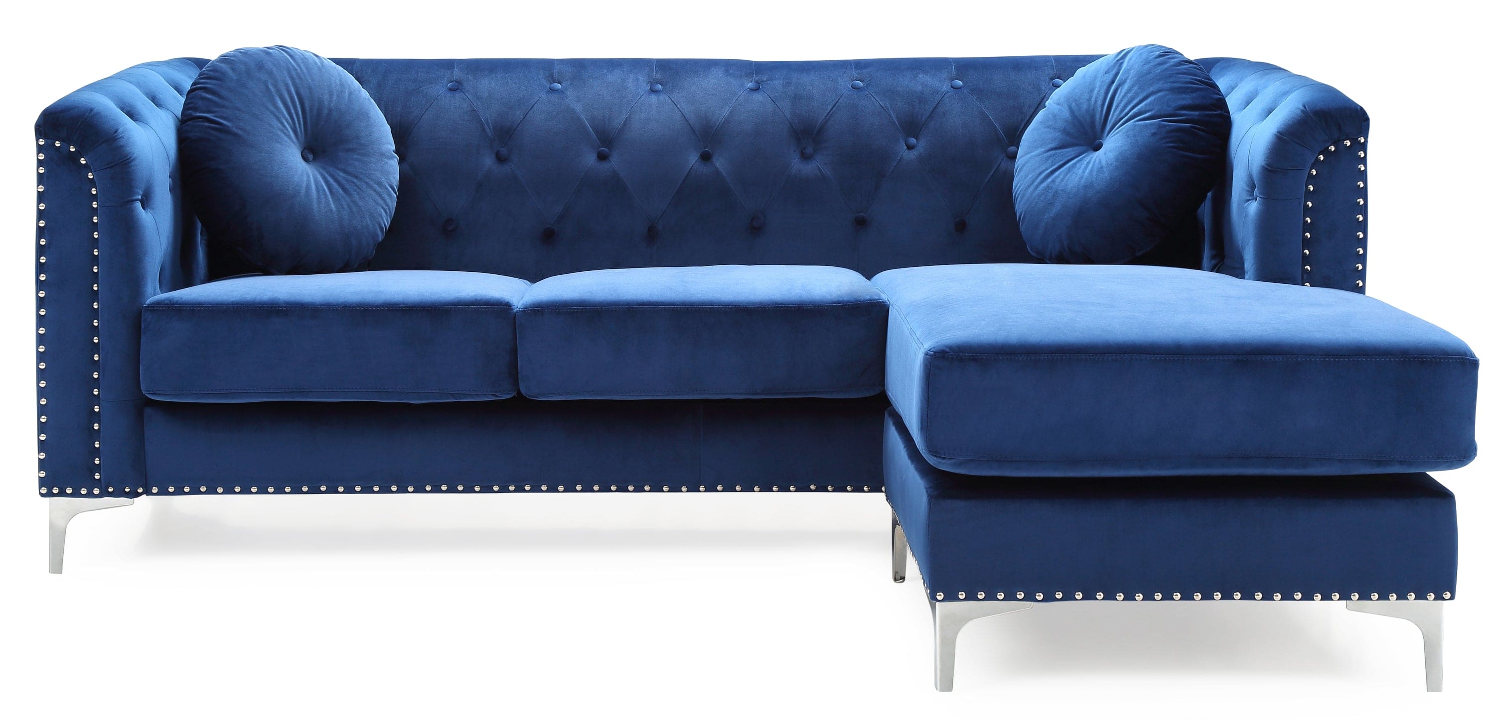 Glory Furniture Pompano G781B-SC Sofa Chaise ( 3 Boxes ) , NAVY BLUE