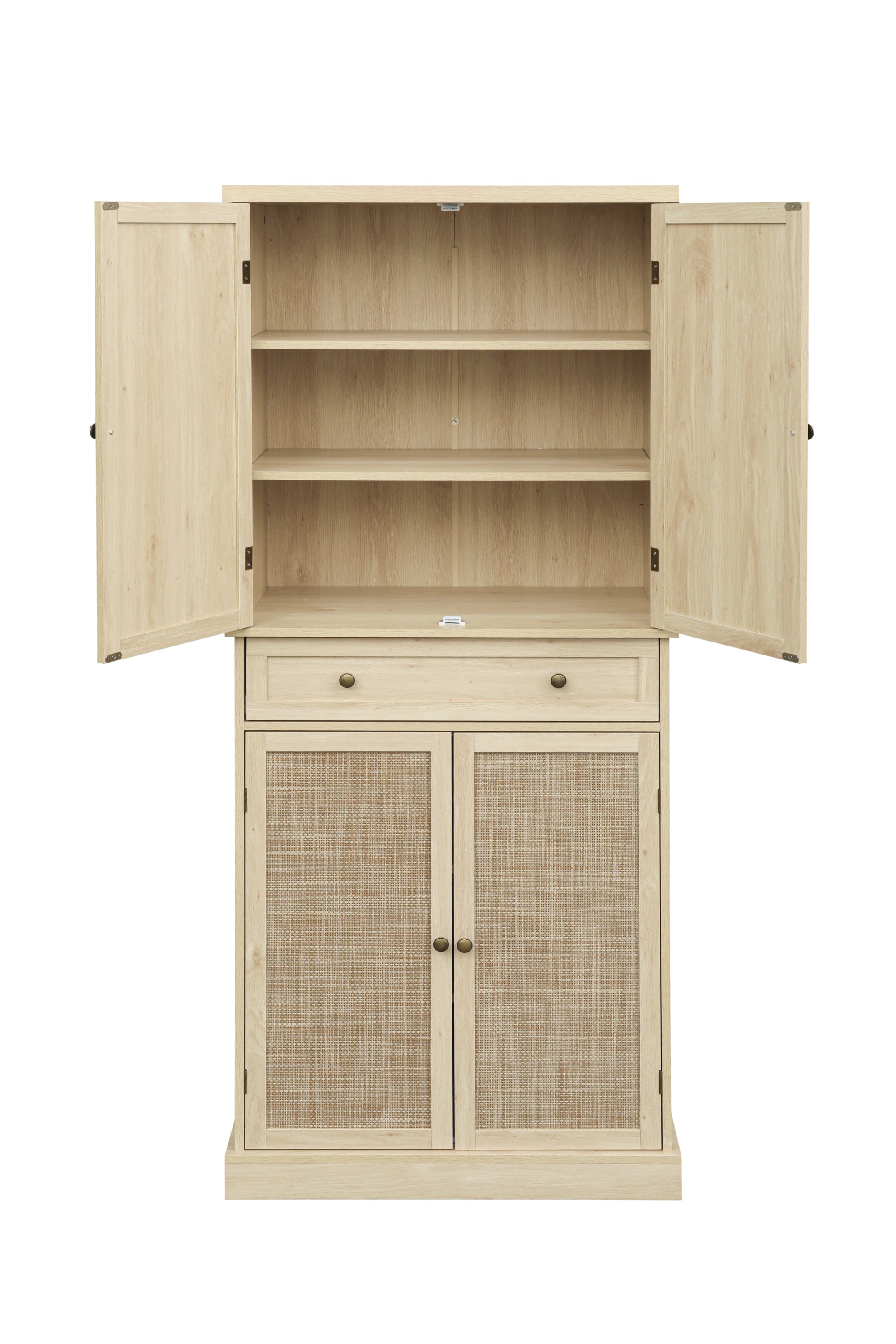 4 Door Cabinet with 1 Drawer, with 4 Adjustable Inner Shelves, Storage Cabinet