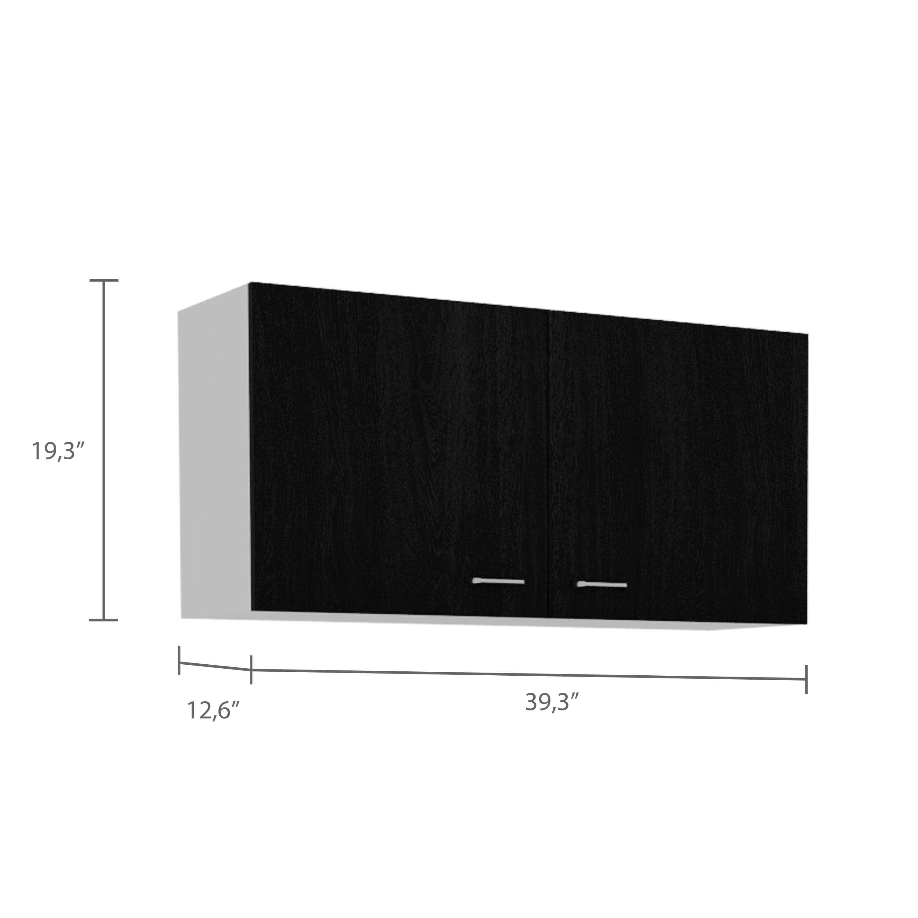 Wall Cabinet Toran, Two Shelves, Double Door, Black Wengue Finish