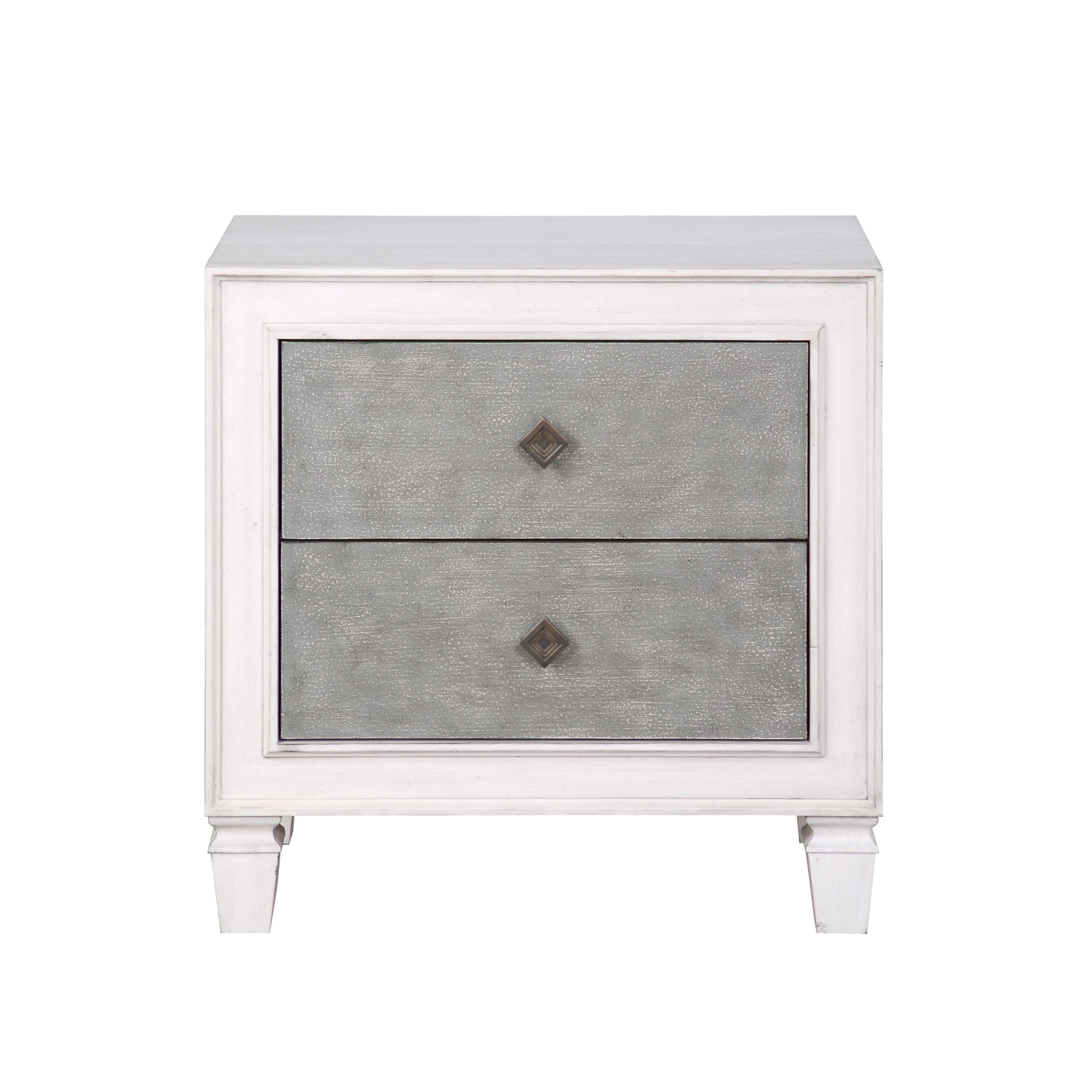 ACME Katia Nightstand in Rustic Gray & White Finish BD00661