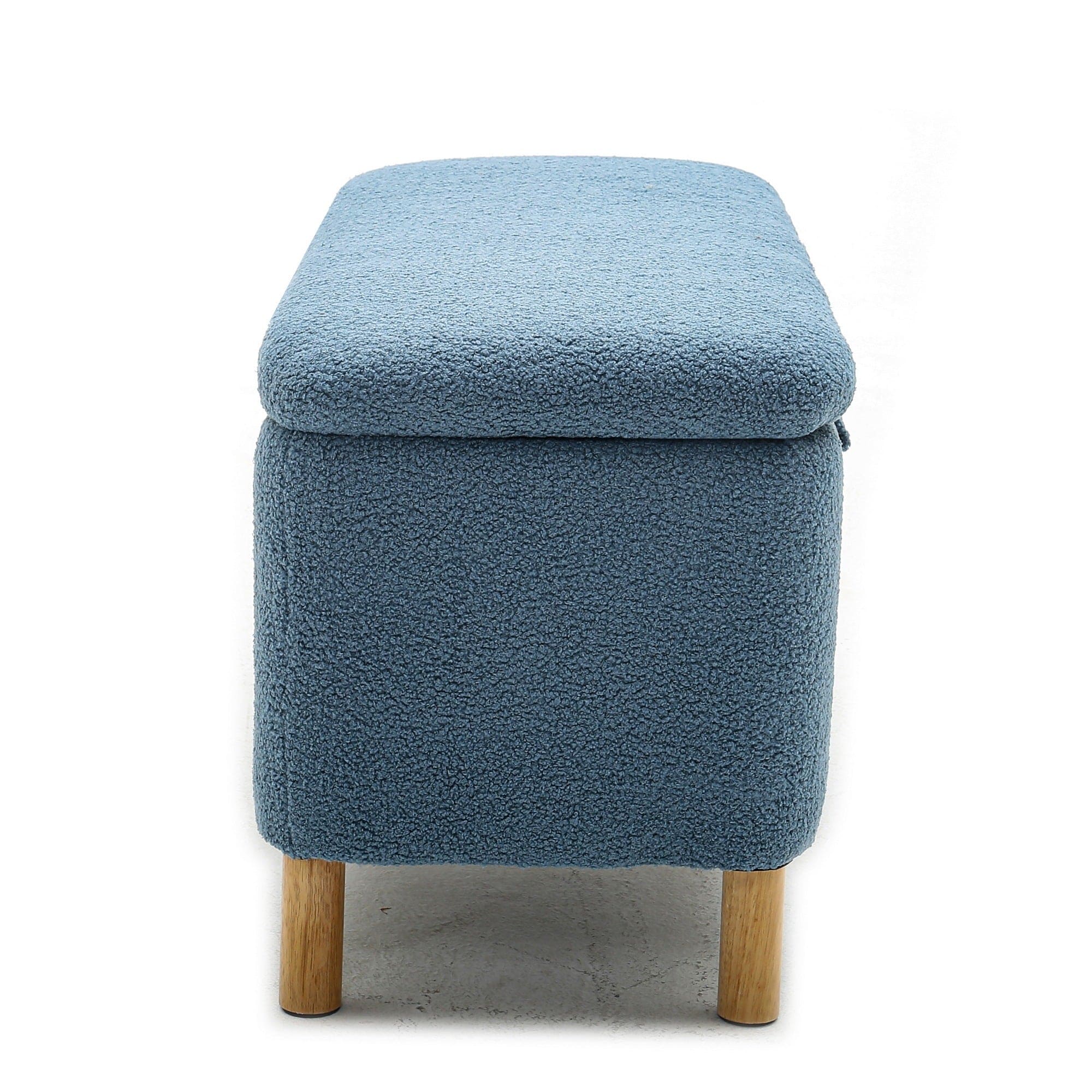 Basics Upholstered Storage Ottoman and Entryway Bench BLUE