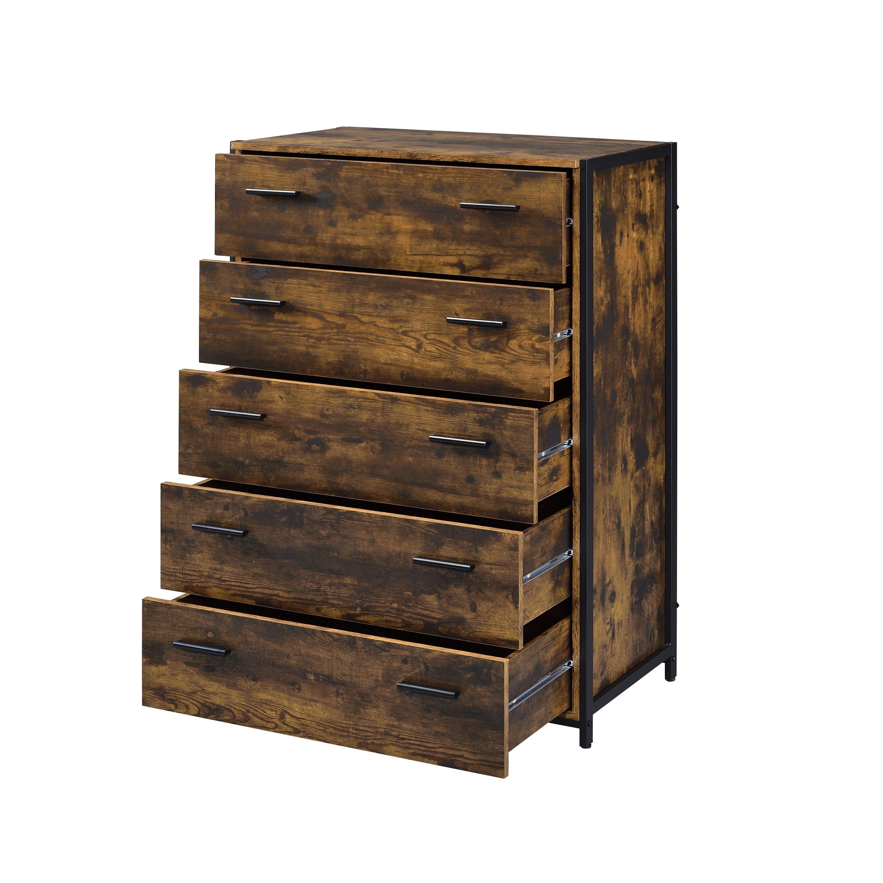 ACME Juvanth Chest in Rustic Oak & Black Finish 24266