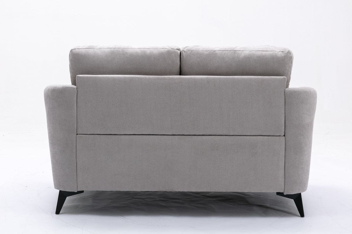 Callie Light Gray Velvet Fabric Loveseat