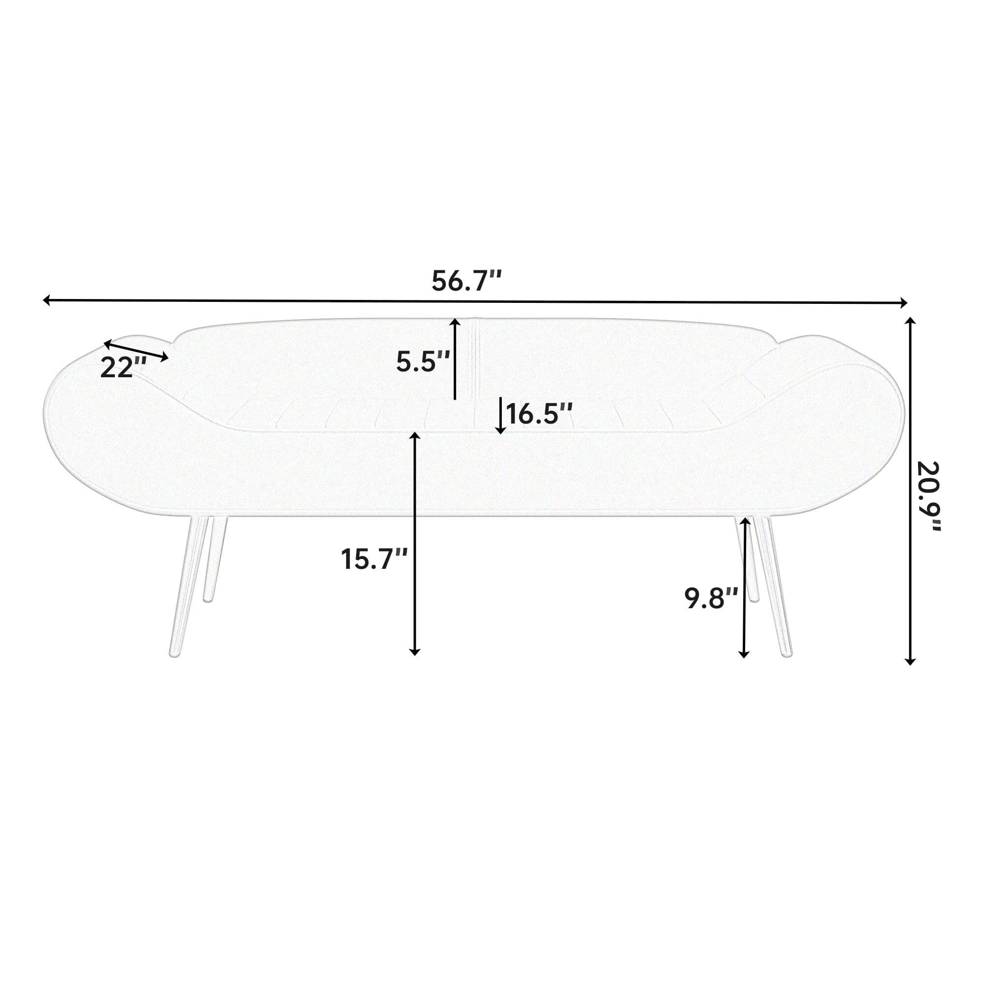 57 inch sofa stool PVC fabric can be placed in the bed circumference can also be placed in the porch