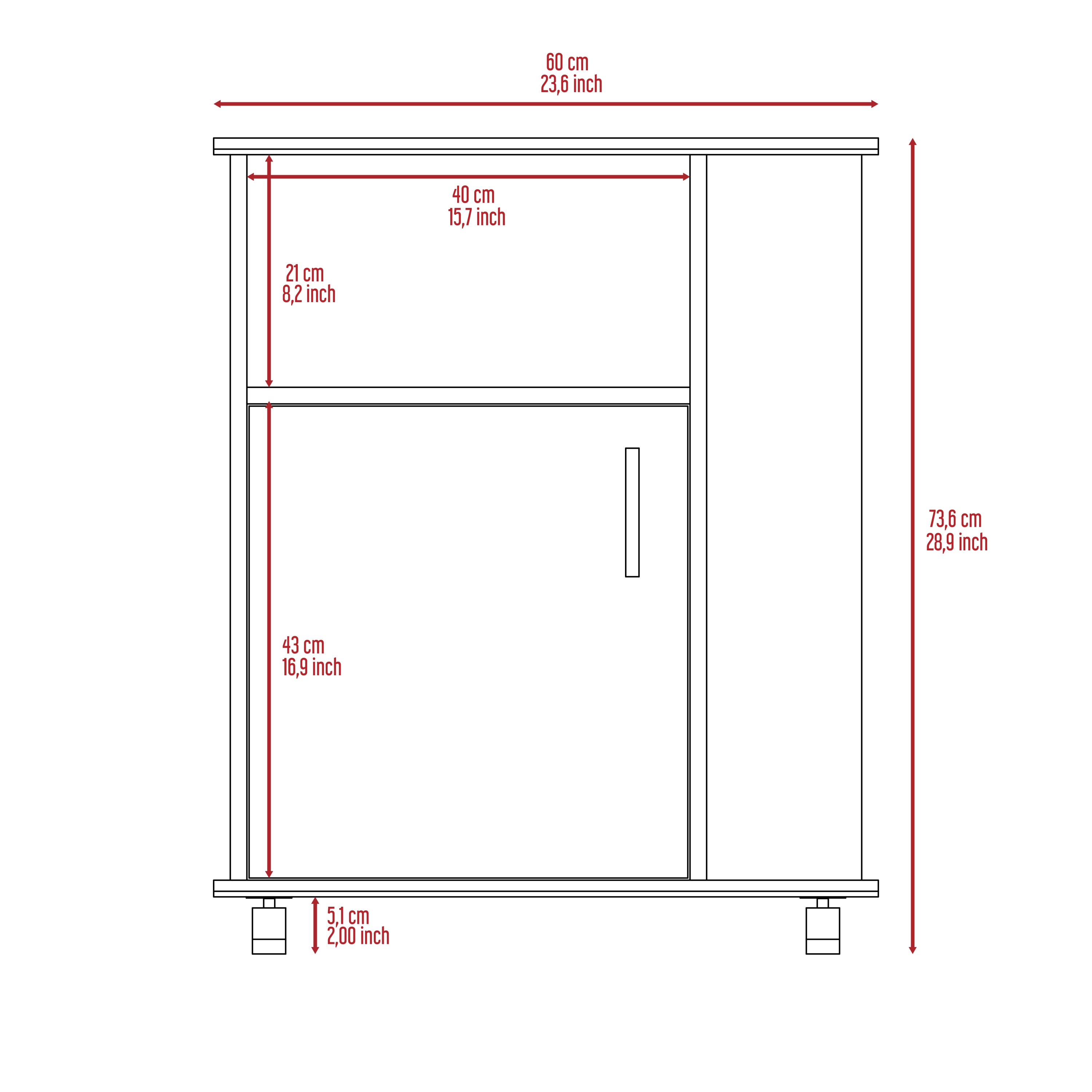 Kit Lower Microwave Cabinet, Single Door, Three Side Shelve -White