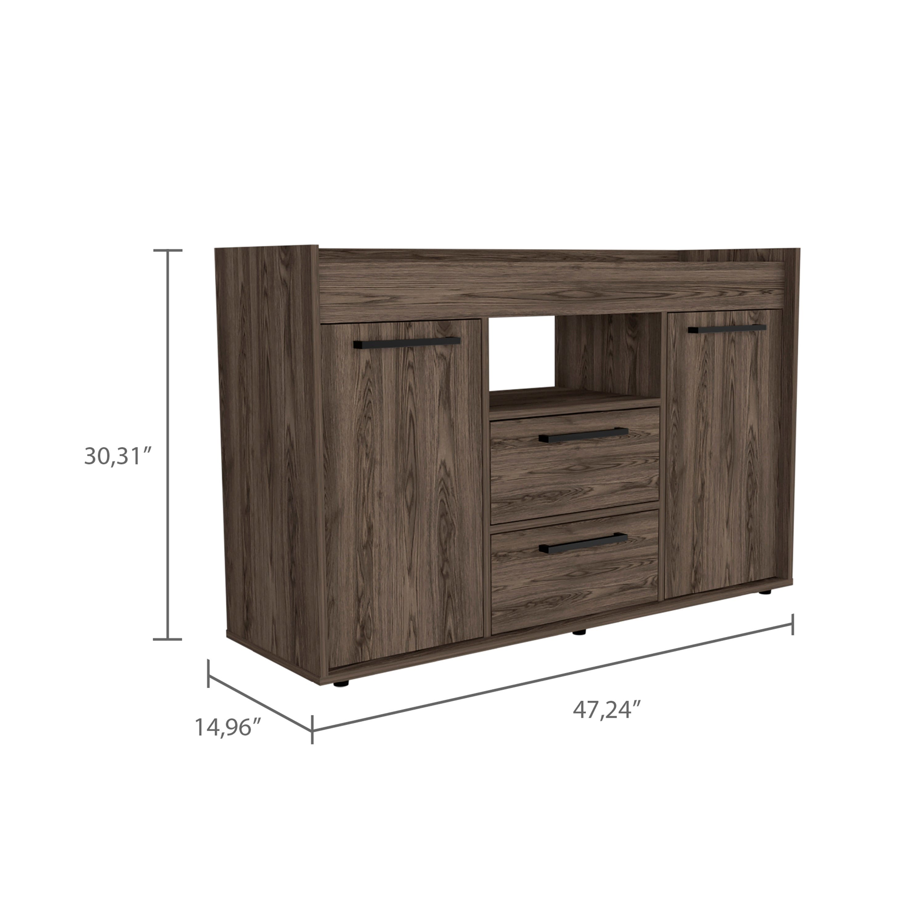 Chapella 2-Drawer Sideboard Dark Walnut