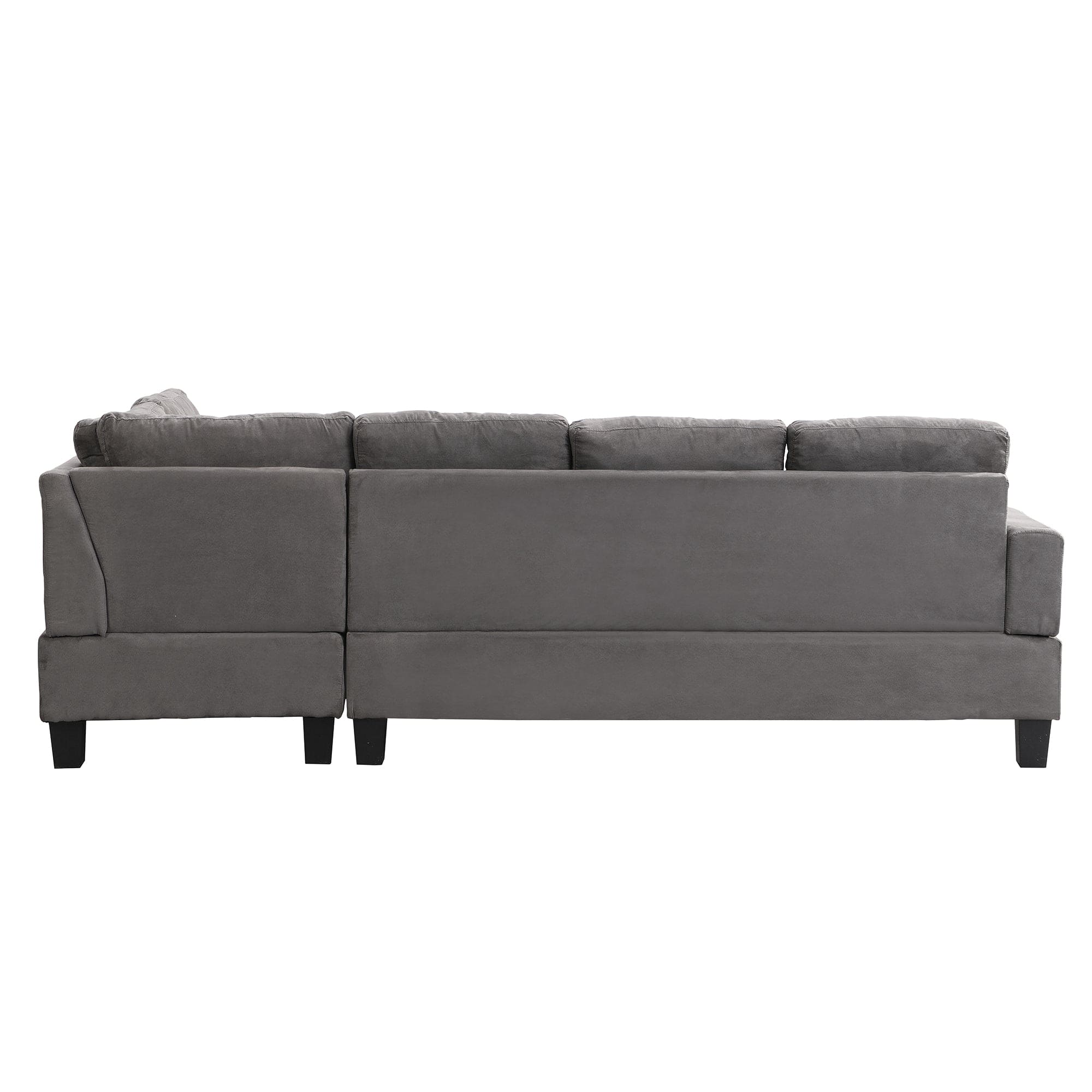 Sofa Set  for Living Room with Chaise Lounge and Storage Ottoman Living Room Furniture  Gray