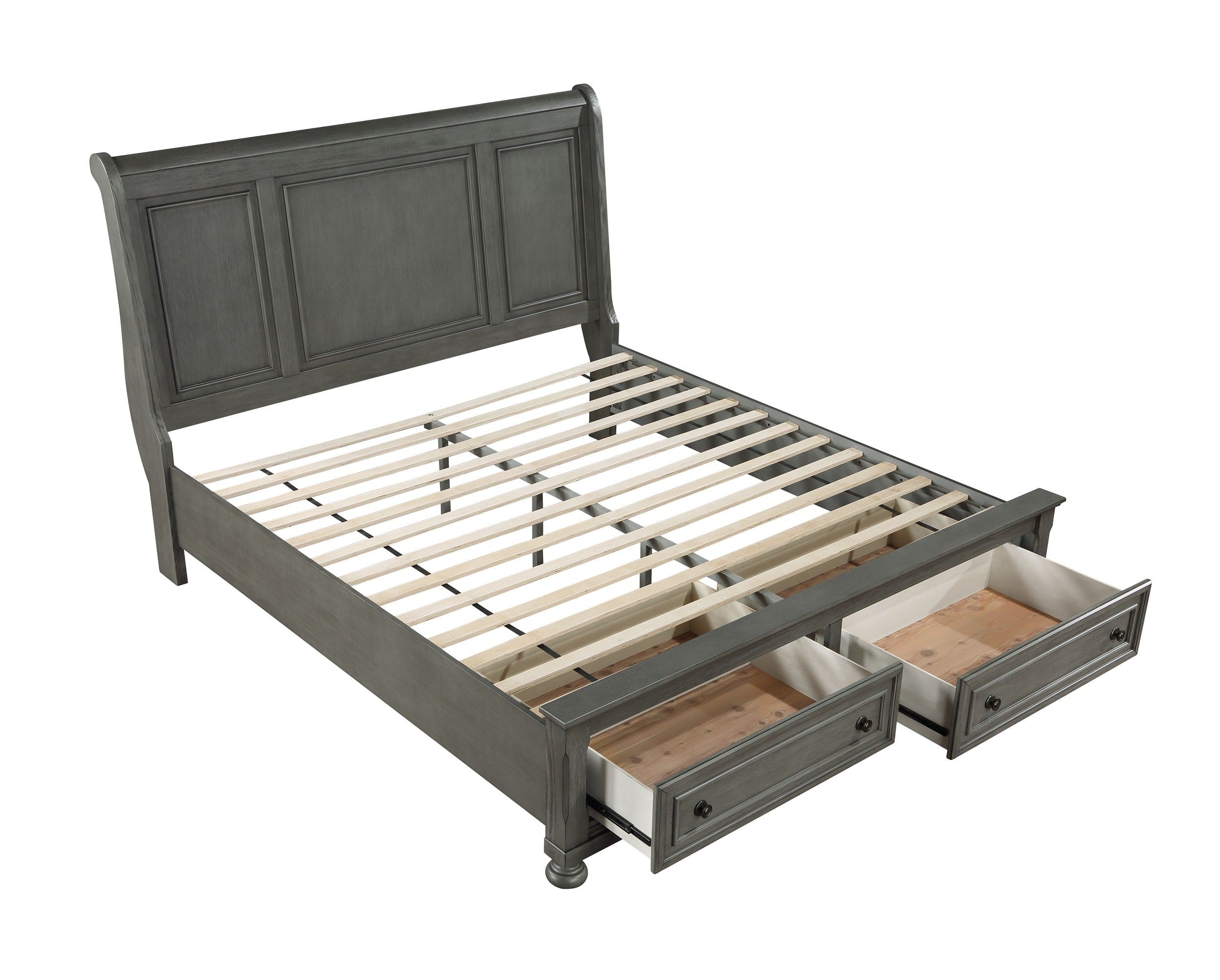 Jackson Modern Style King Bed Made with Wood & Rustic Gray Finish