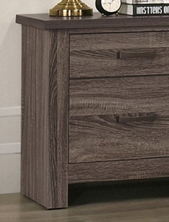 Natural Finish Striking Wooden Nightstand Bedside Table 2x Drawers Storage bedroom Furniture