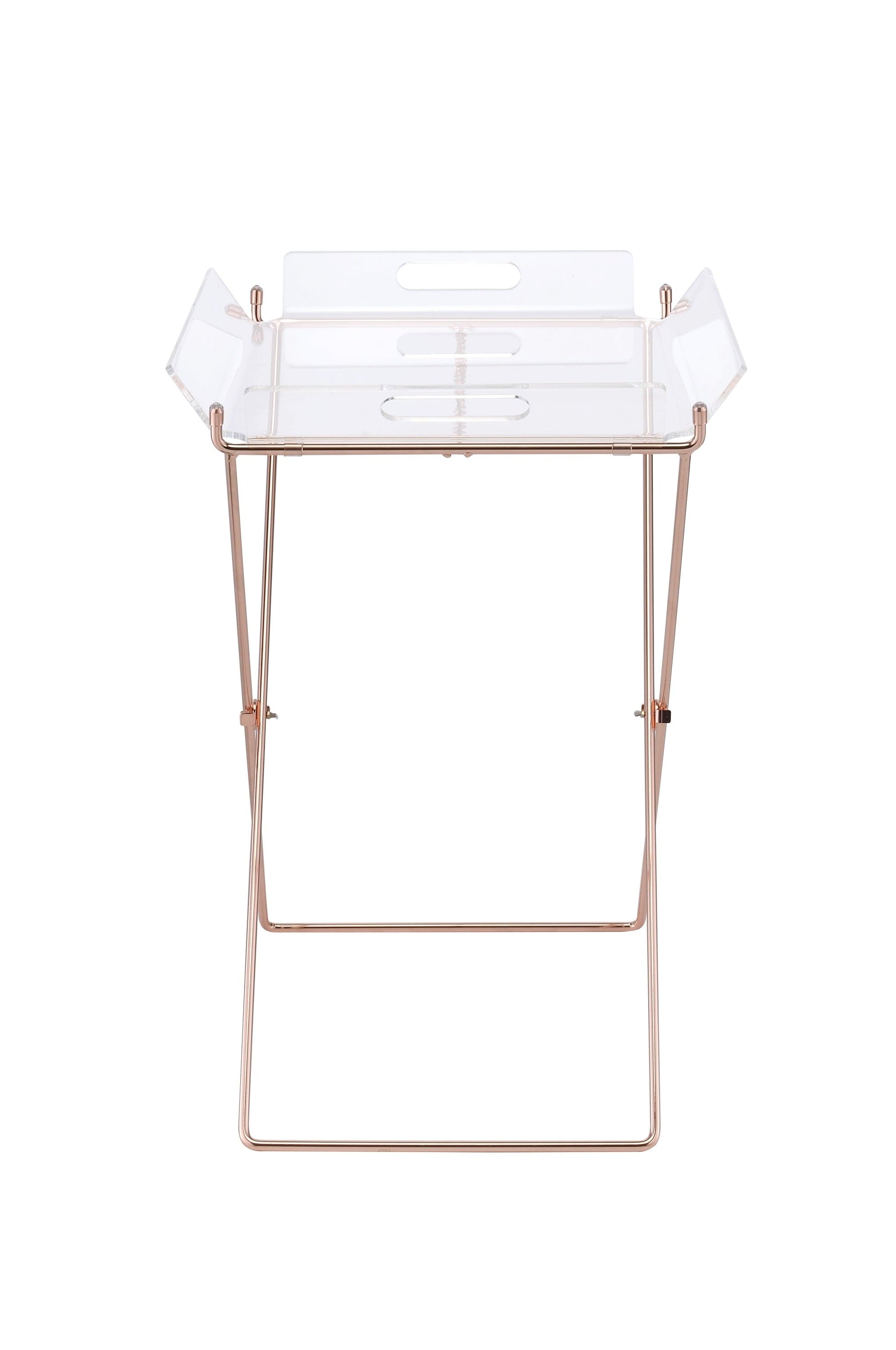 ACME Cercie Tray Table in Clear Acrylic & Copper 98189