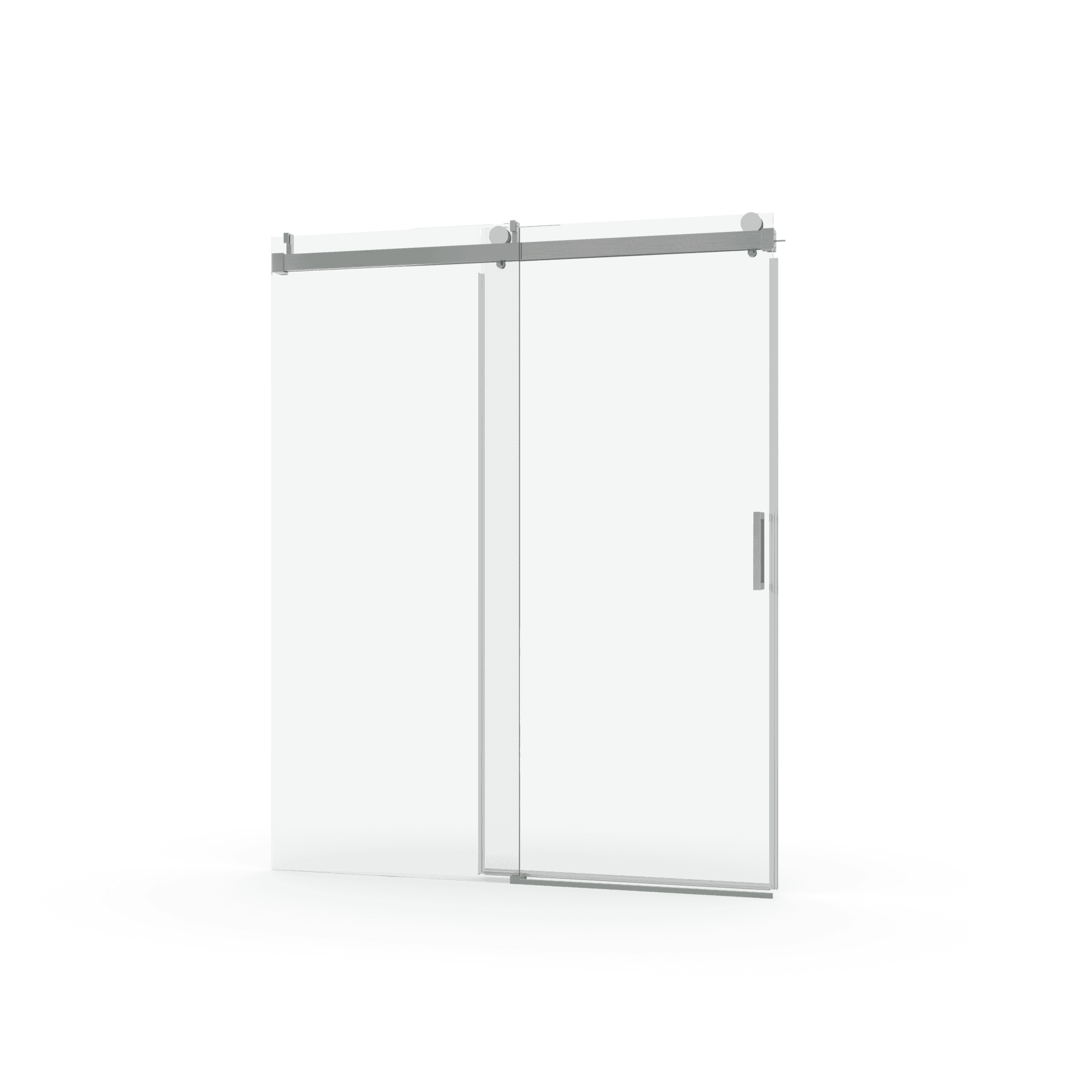 Elan 68 to 72 in. W x 76 in. H Sliding Frameless Soft-Close Shower Door with Premium 3/8 Inch (10mm) Thick Tampered Glass in Brushed Nickel 22D01-72BN