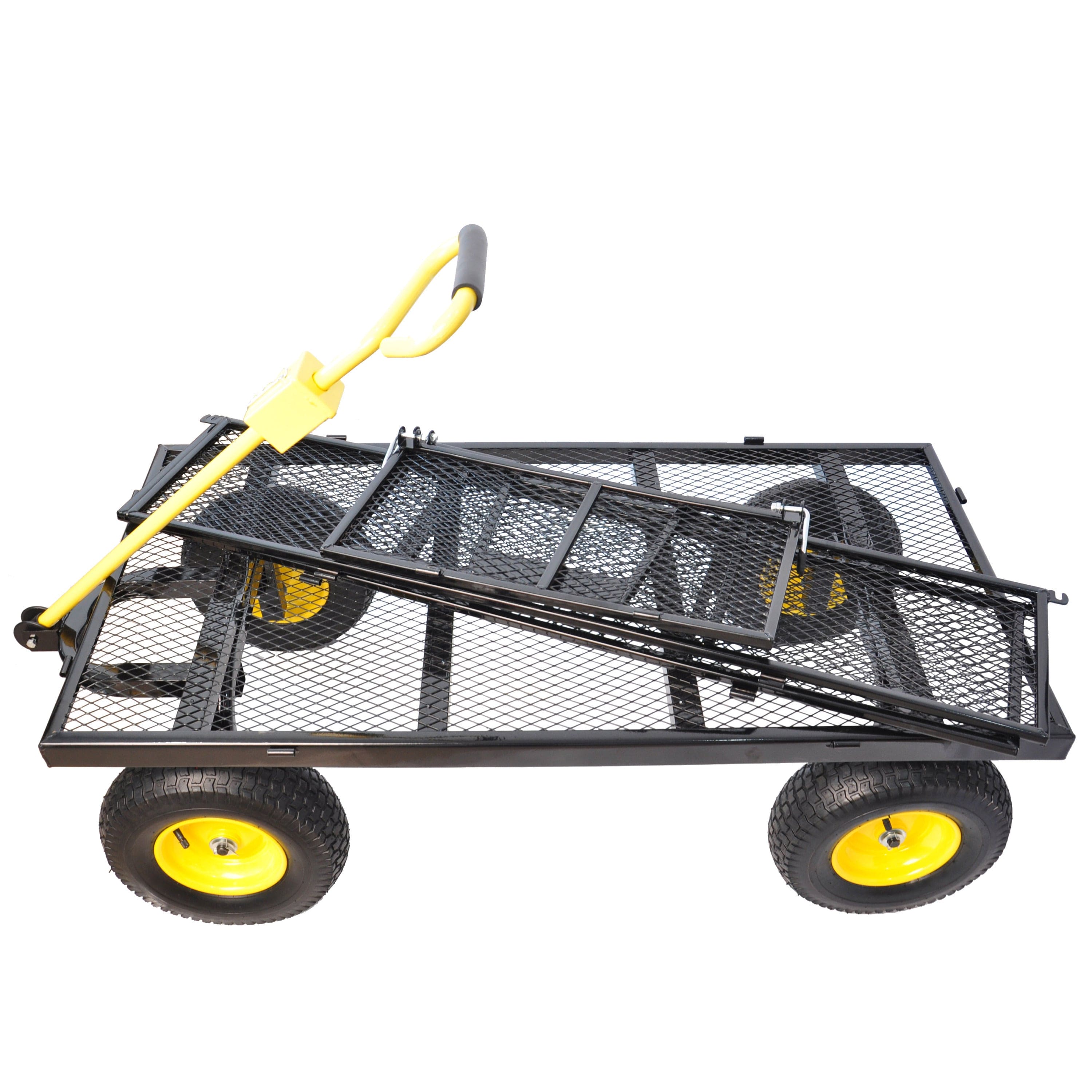 BIG  Wagon Cart Garden cart trucks make it easier to transport firewood Yellow+Black Maximum static load is 880 lbs.