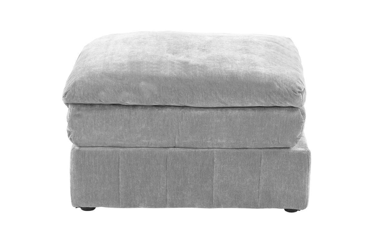 Contemporary 1pc Ottoman Modular Plush Chair Sectional Sofa Living Room Furniture Granite Morgan Fabric- Suede