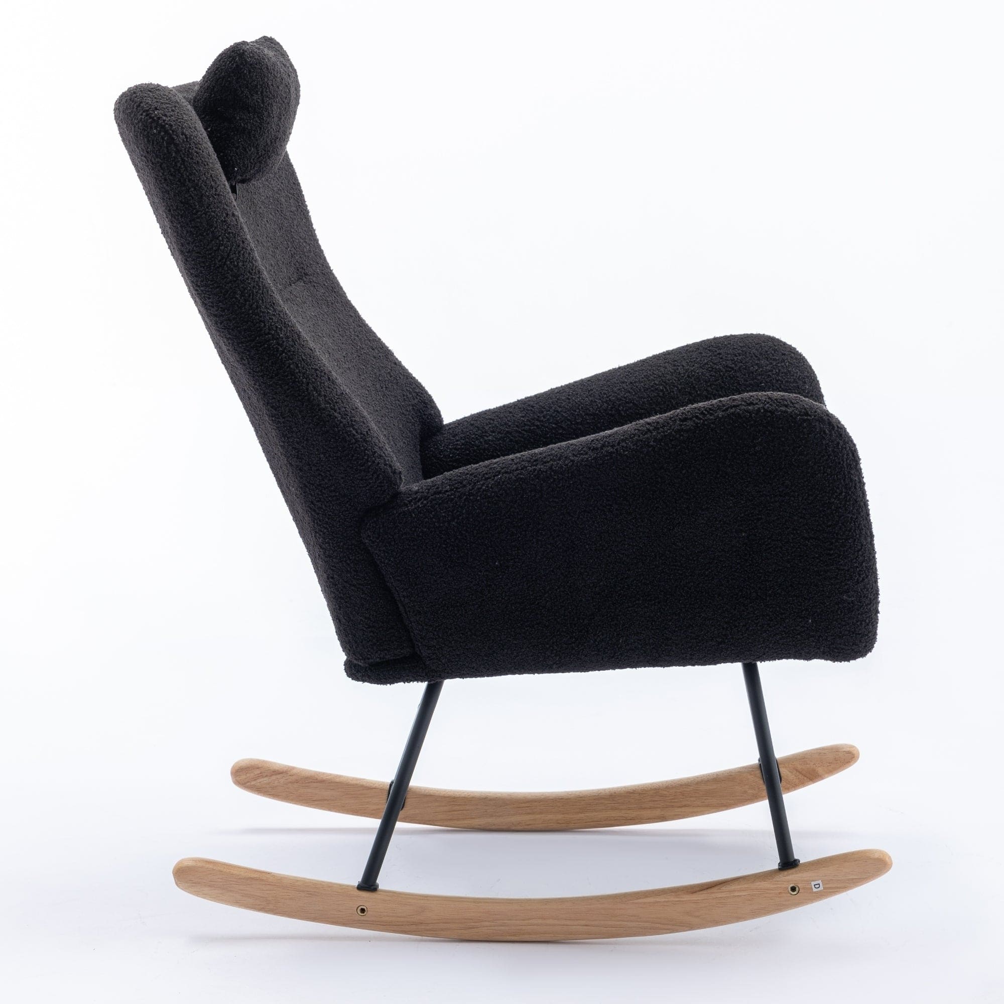 35.5 inch Rocking Chair with Pocket, (black)