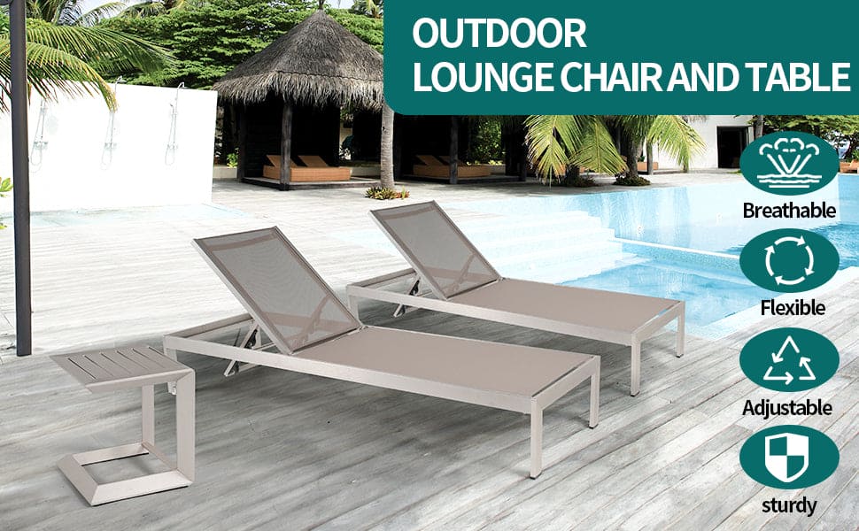 Modern design All aluminum outdoor coffee table and lounge