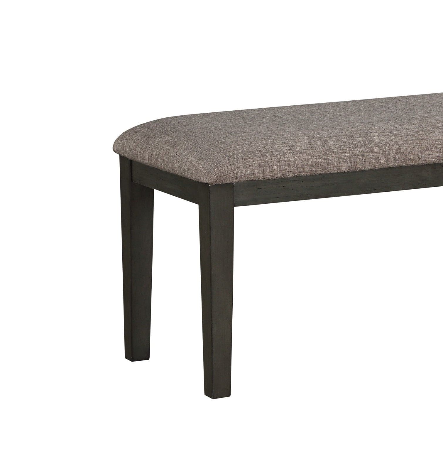 Transitional Look Gray Finish Wood Framed 1pc Bench Fabric Upholstered Seat Casual Dining Furniture