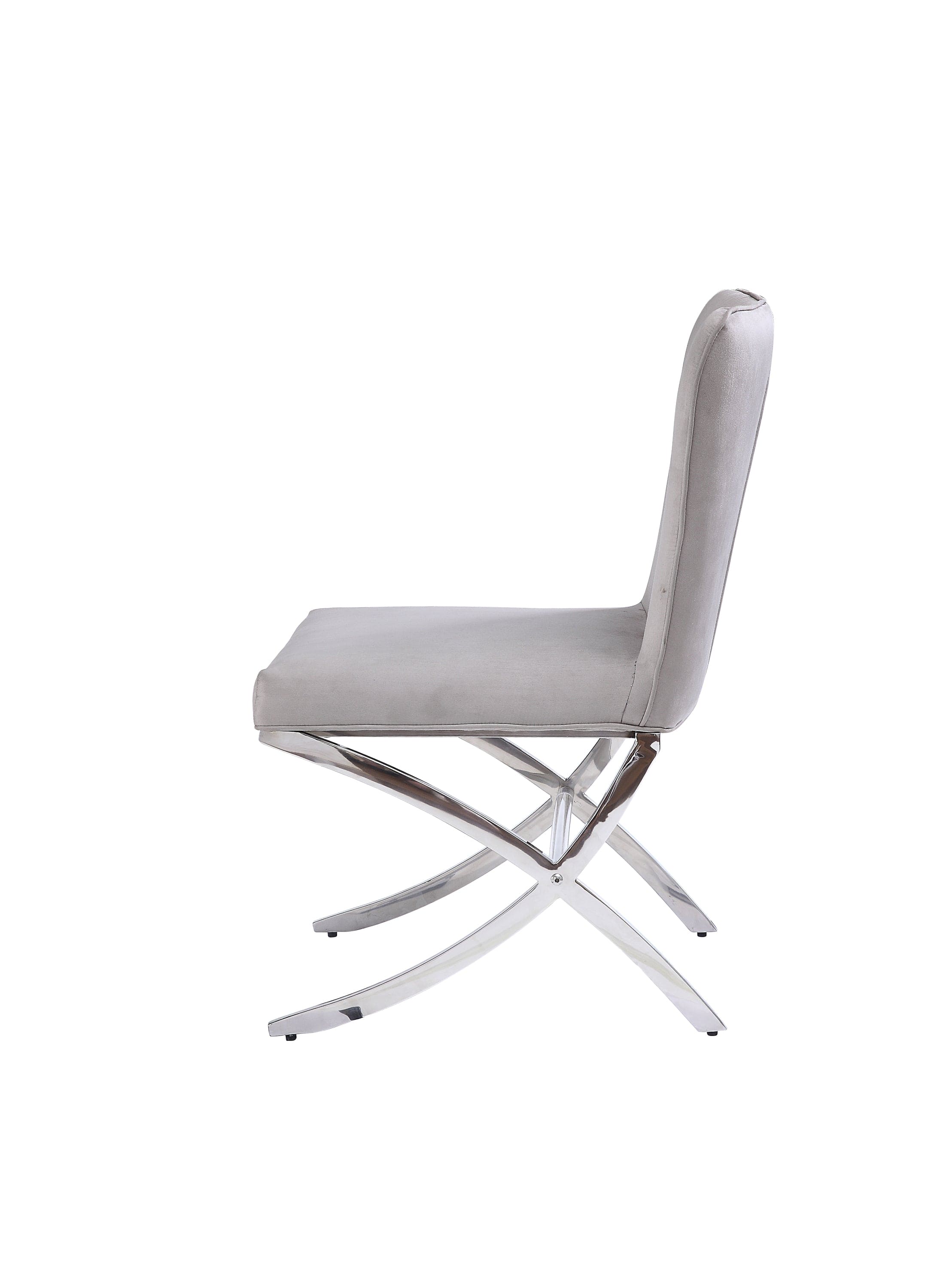 ACME Daire Side Chair (Set-2) in Velvet & Chrome 71182