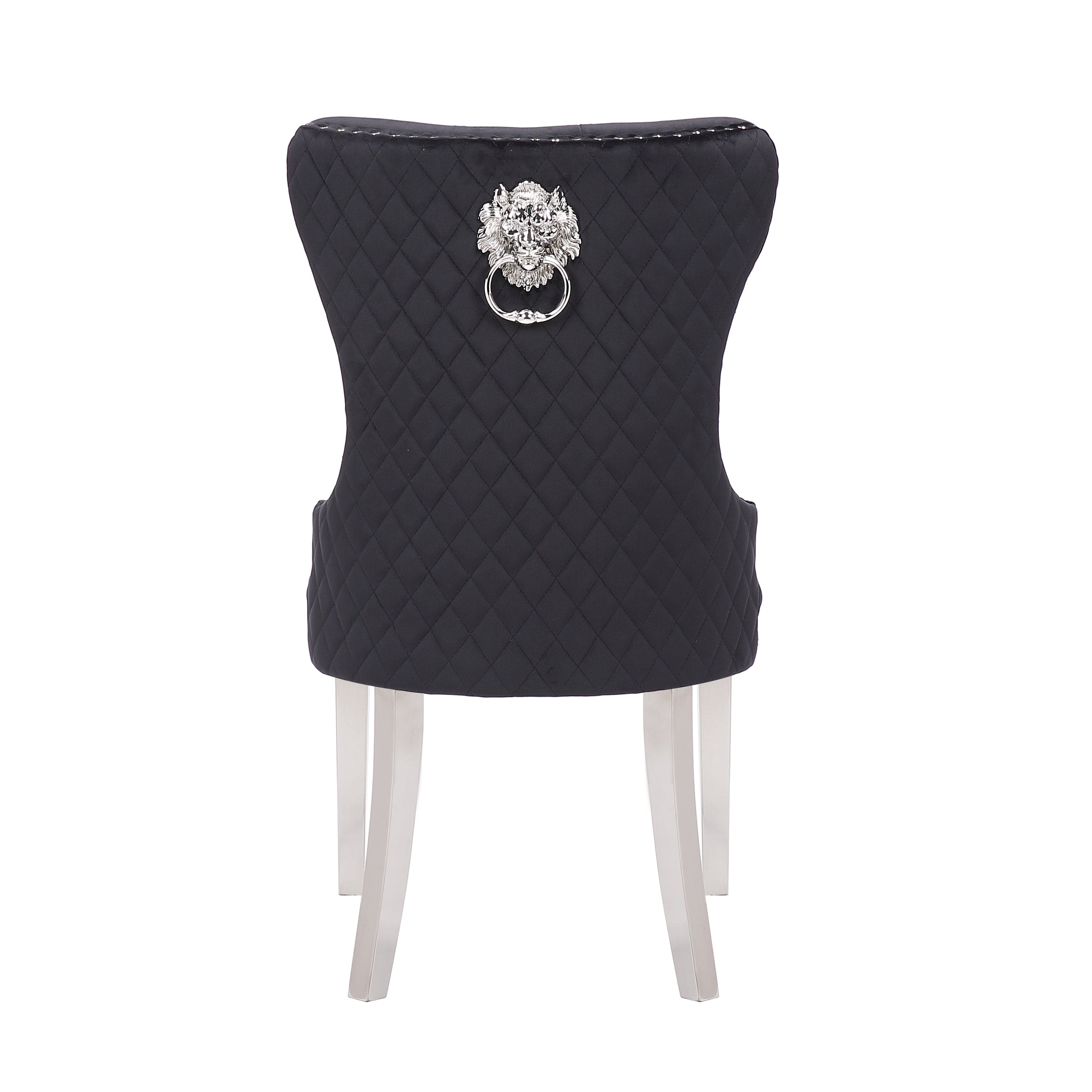 Simba Stainless Steel 2 Piece Chair Finish with Velvet Fabric in Black