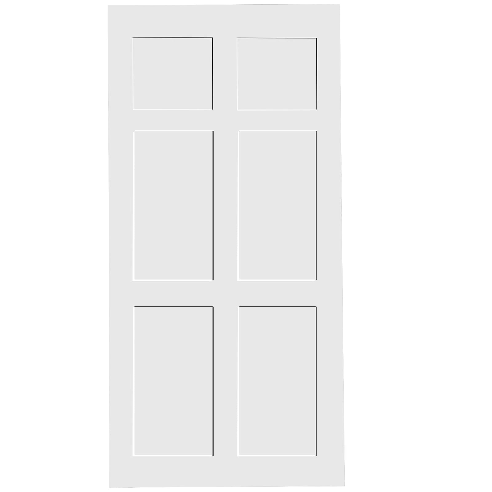 CRAZY ELF 36" x 80" Paneled Wood Primed Standard Door Slab, DIY Unfinished Solid Wood Paneled Door, Interior Single Door Slab, Pre-Drilled Ready to Assemble