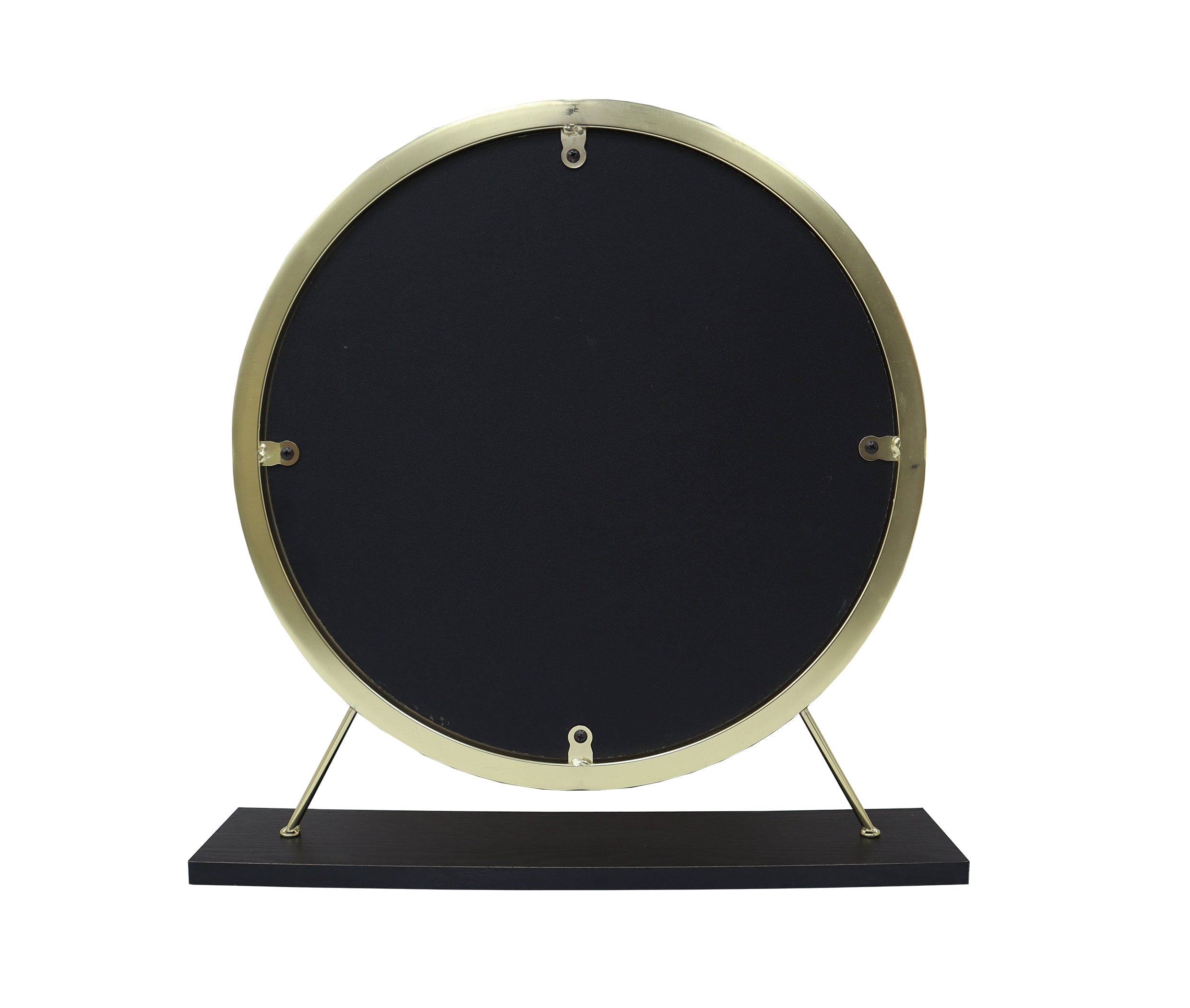 ACME Adao Vanity Mirror & Stool in Faux Fur, Mirror, Black & Brass Finish AC00931