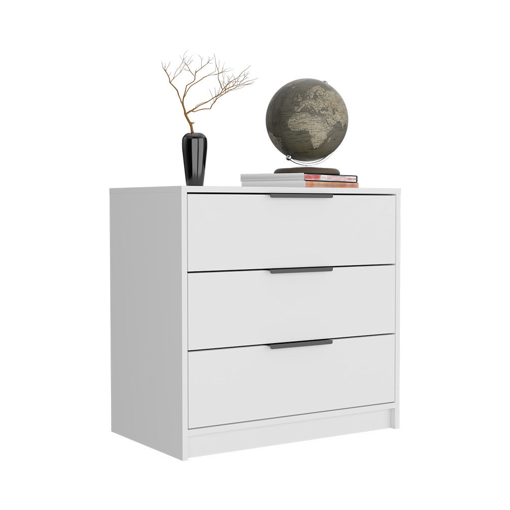 3 Drawers Dresser Maryland, Superior Top, White Finish