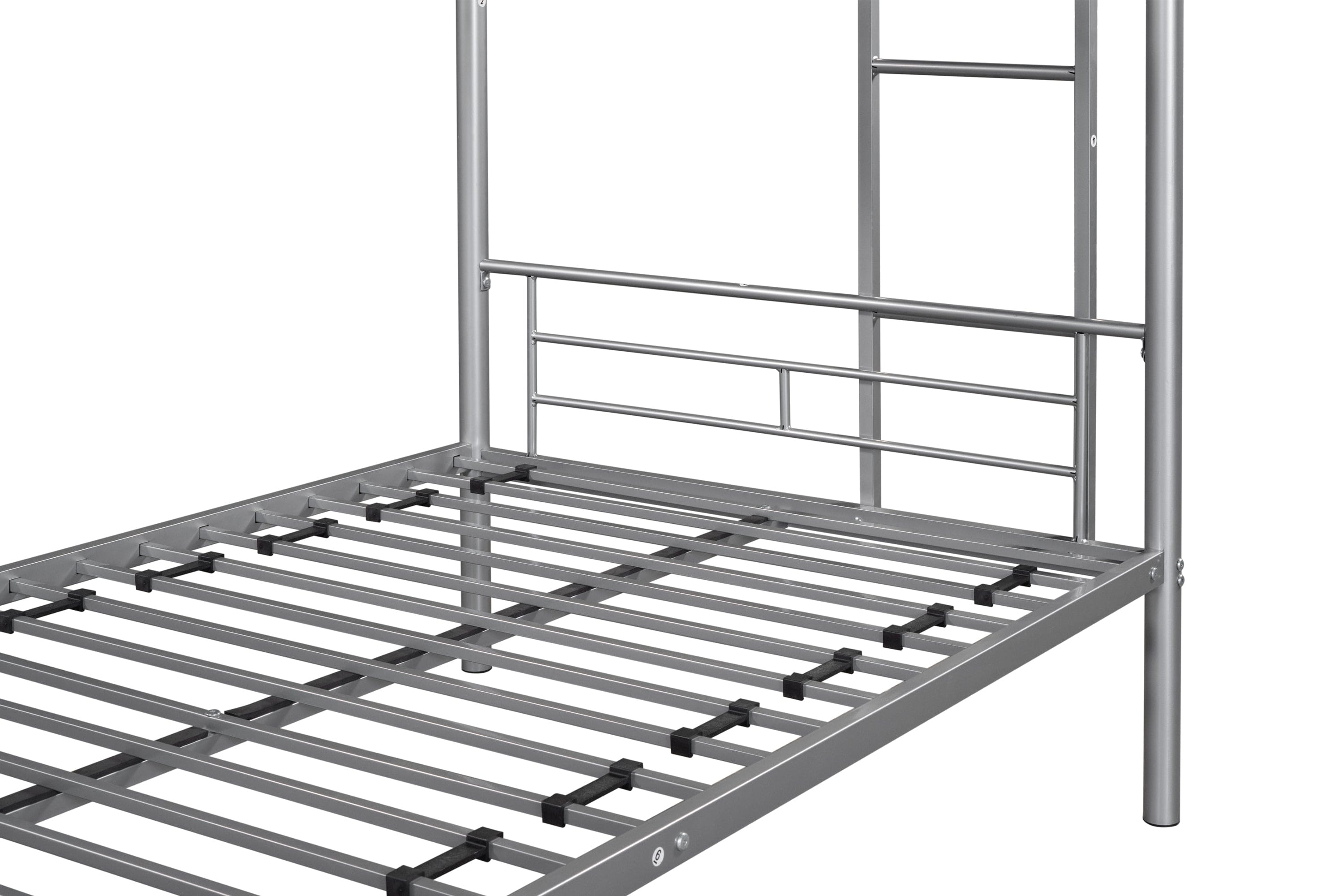 Metal Twin over Twin Bunk Bed/ Heavy-duty Sturdy Metal/ Noise Reduced Design/ Safety Guardrail/ 2 Side Ladders/ CPC Certified/ No Box Spring Needed