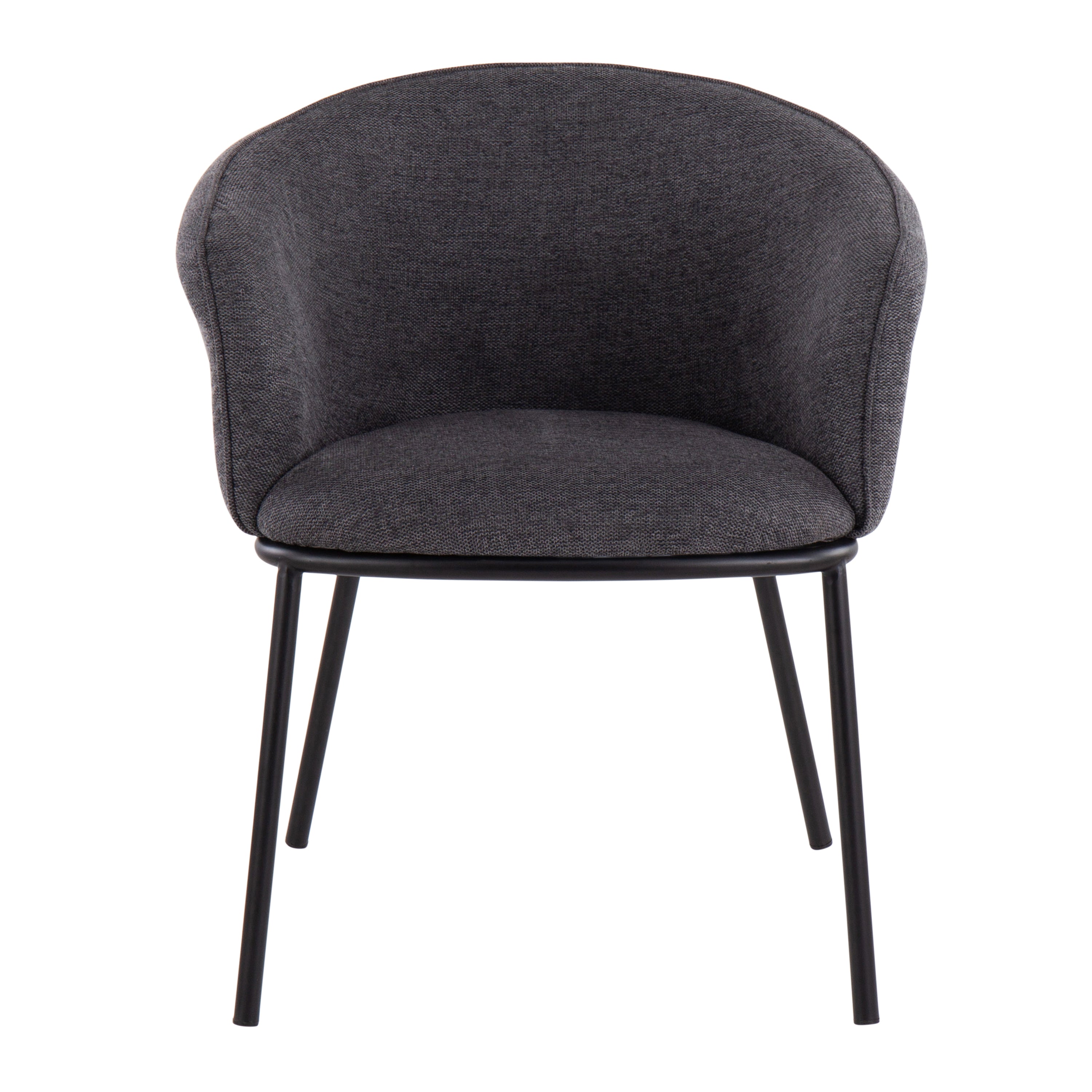 Ashland Contemporary Chair in Black Steel and Charcoal Fabric by LumiSource