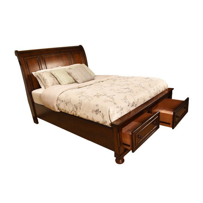 Baltimore King Storage Platform Bed Made with Wood in Dark Walnut